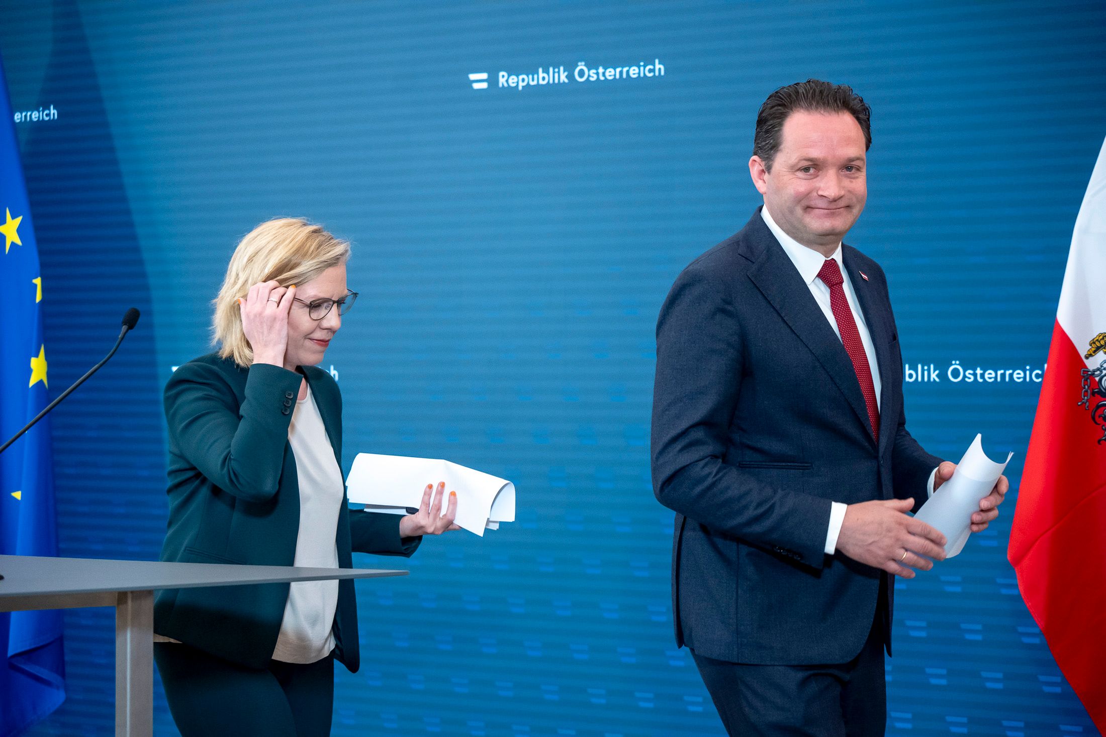 Gewessler und Totschnig hatten schon in der letzten Regierung viel miteinander zu tun. 