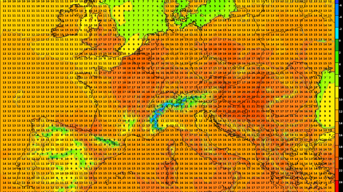 Die Höchstwerte am Sonntag.
