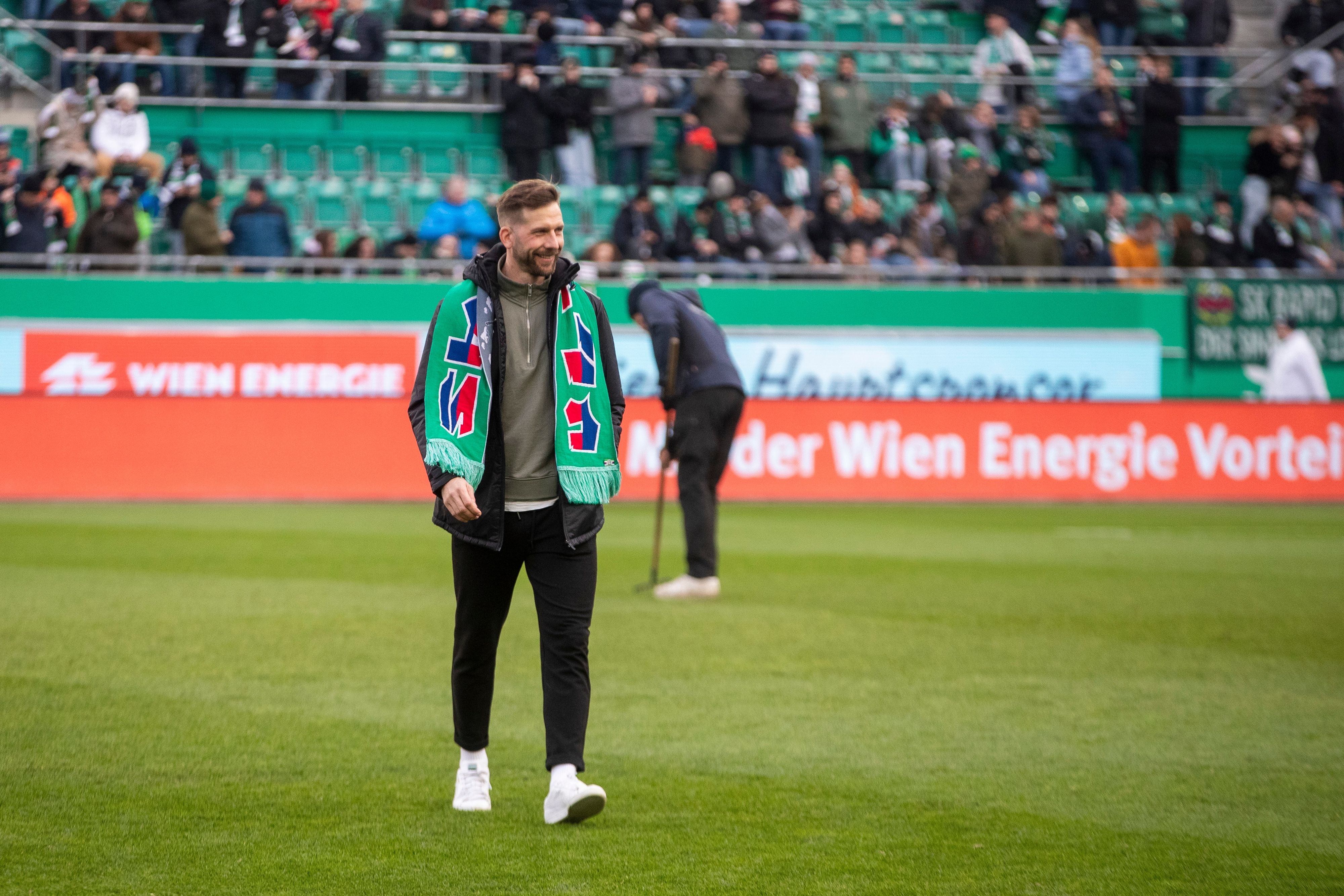 Guido Burgstaller bei seiner Rückkehr ins Allianz-Stadion.