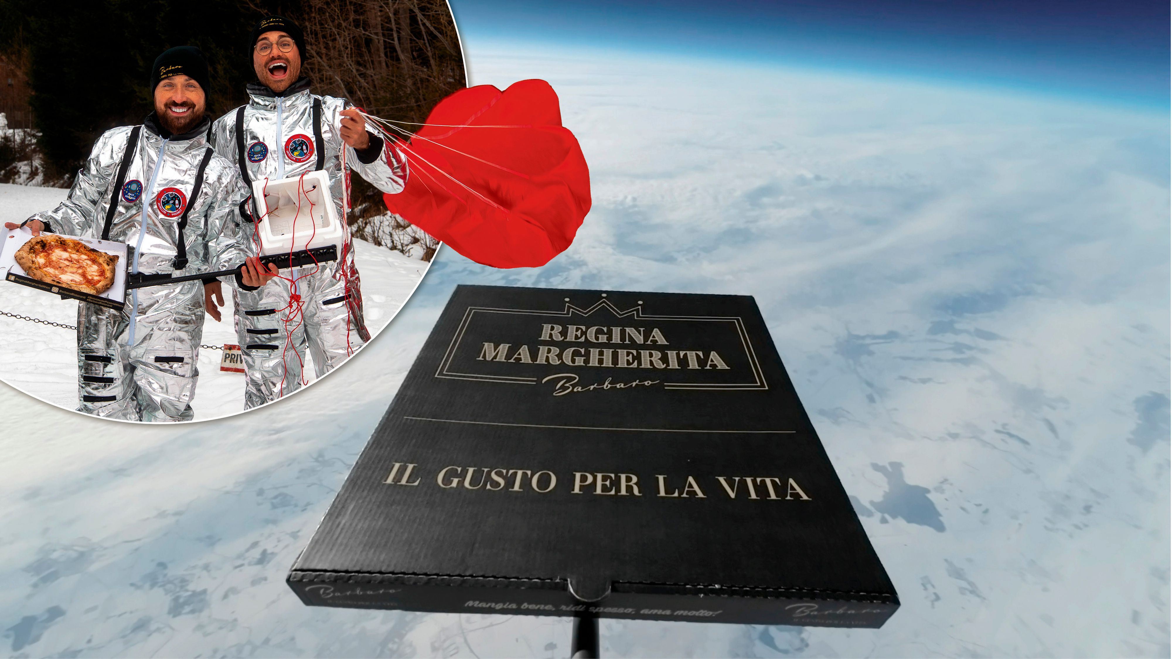 Von Wien ins Weltall: Die Pizzeria Regina Margherita hat die erste neapolitanische Pizza in die Stratosphäre geschickt. (v.l.n.r. Antonio und Luigi Barbaro)