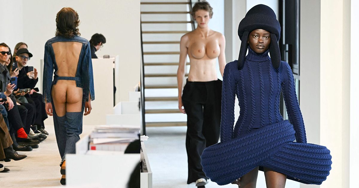 Duran Lantink sorgt mehr mit nackter Haut als neuen Silhouetten für Aufsehen.