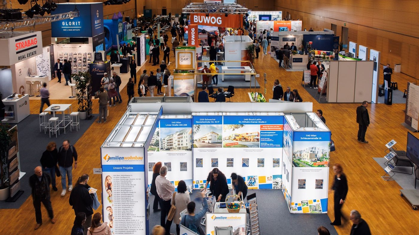 Bei der Wiener Immobilien Messe am 15. und 16.3. 2025 dreht sich alles um Wohnungen, Finanzierung, Bauträger, etc.