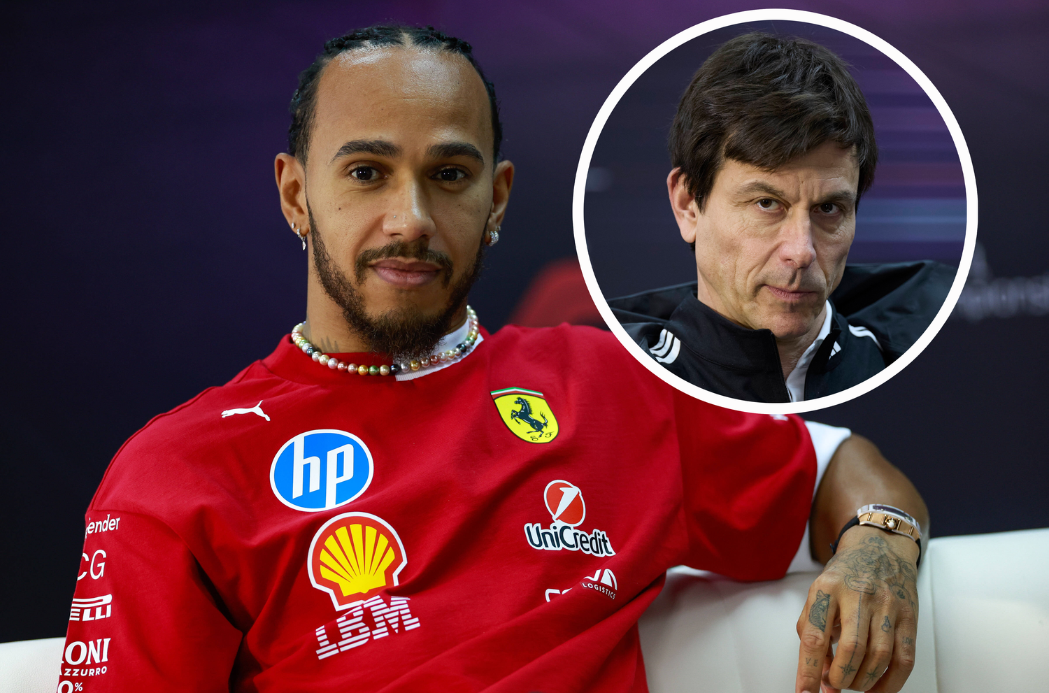 Toto Wolff hat sich an Lewis Hamilton in Rot noch nicht gewöhnt.