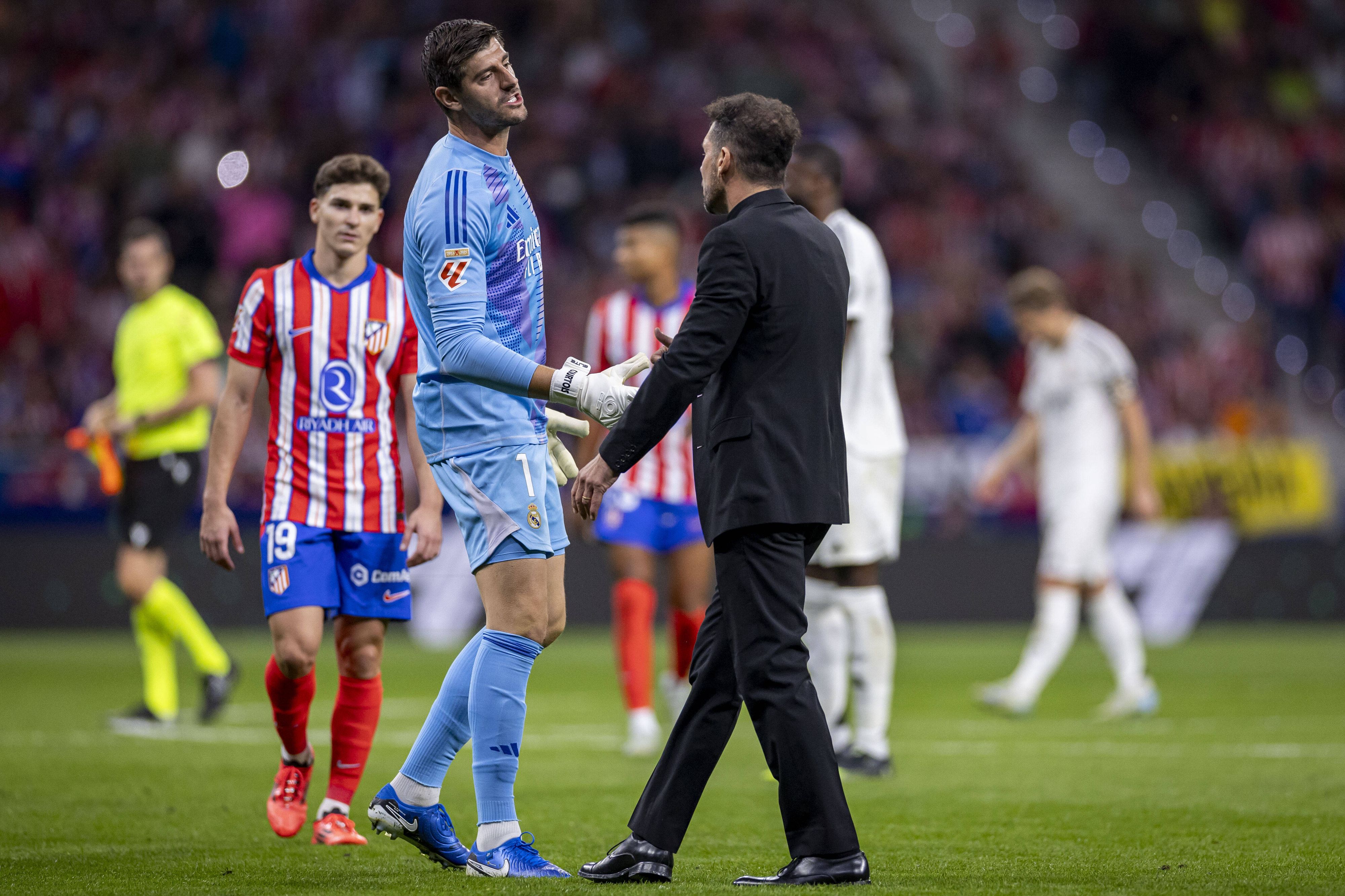 Thibaut Courtois versteht die Aussagen von Diego Simeone nicht.