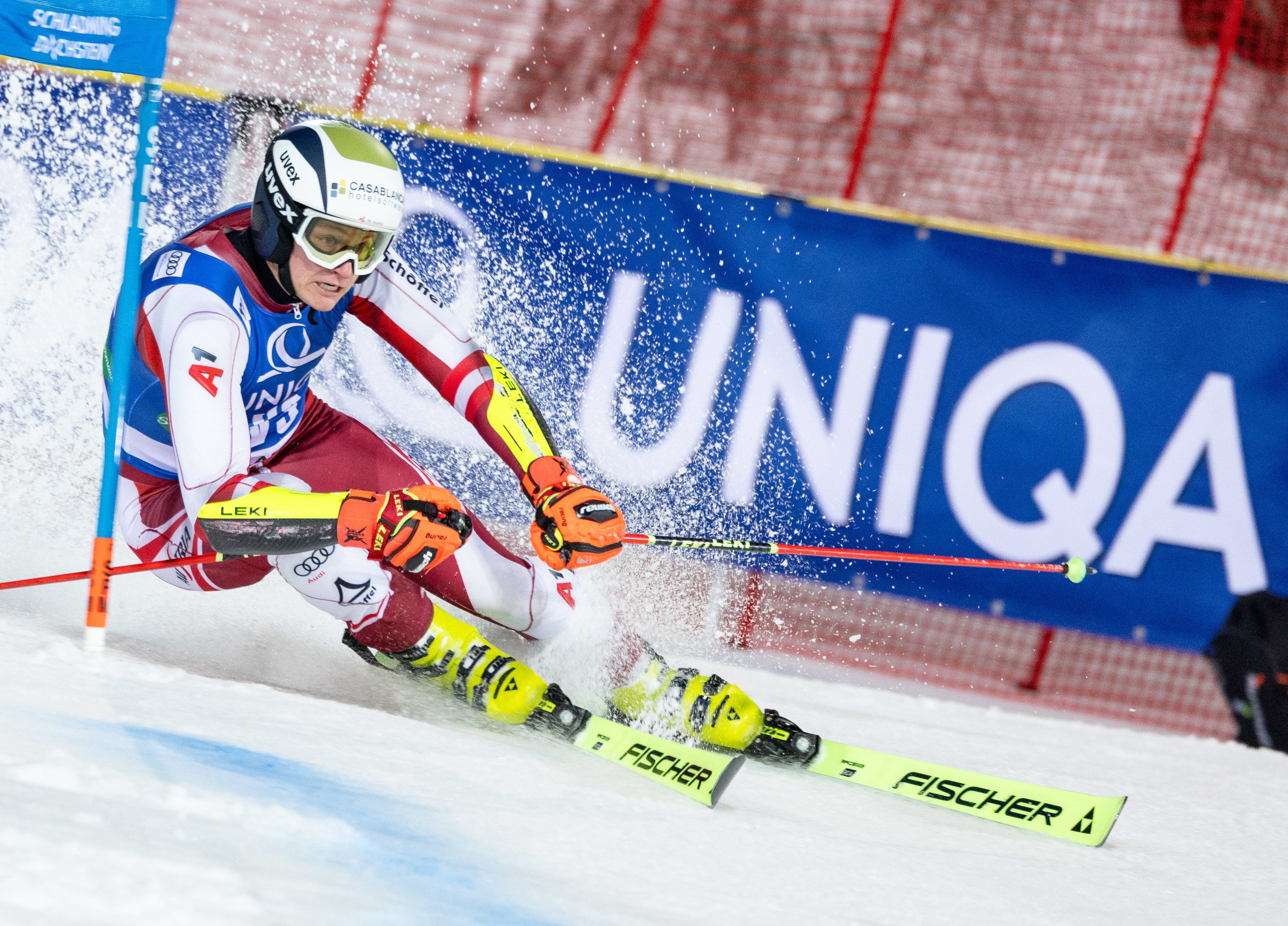 Hoffmann als Vorläufer beim Nightrace in Schladming