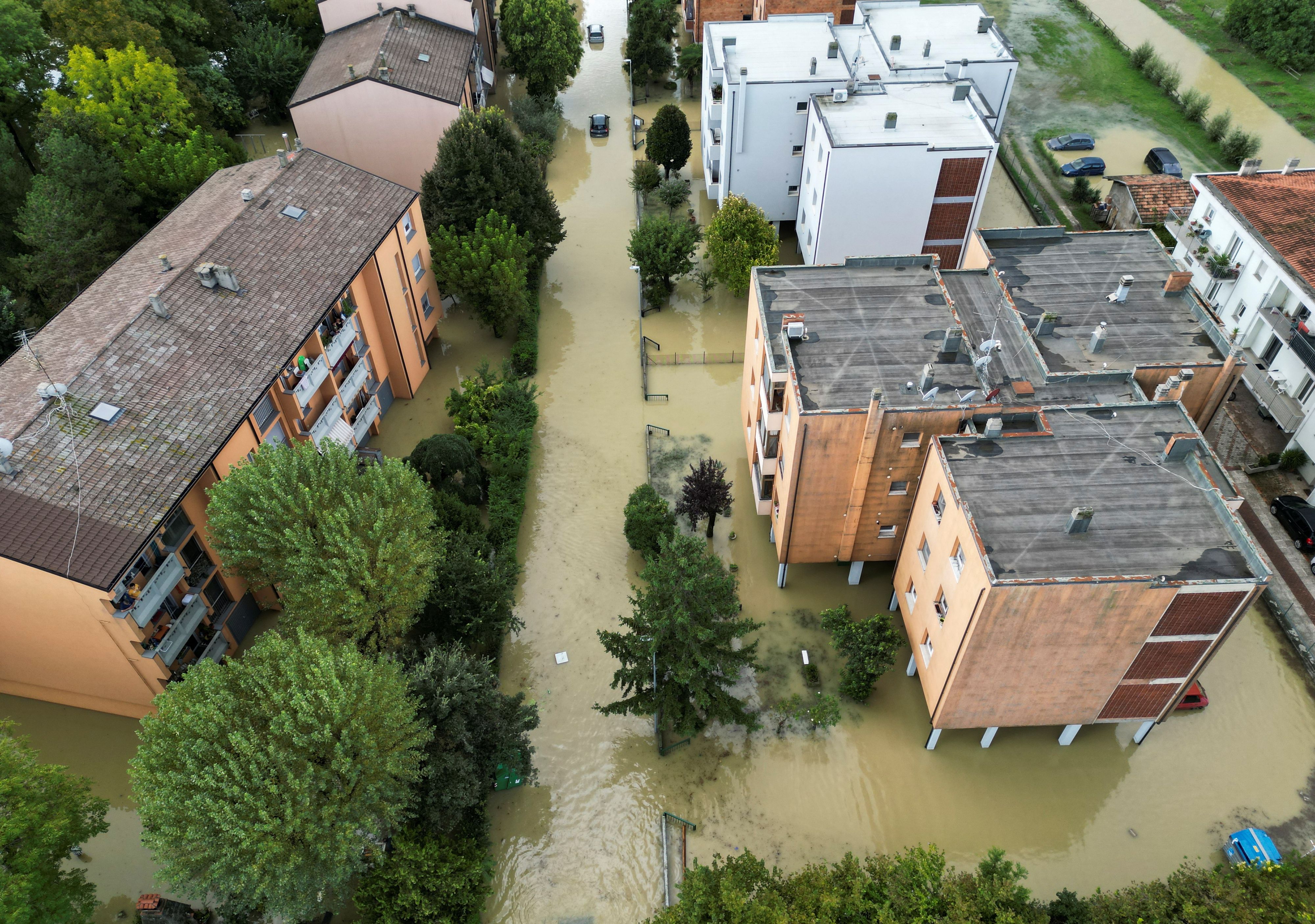 Die Region Emilia-Romagna ist aufgrund von Unwettern überflutet.