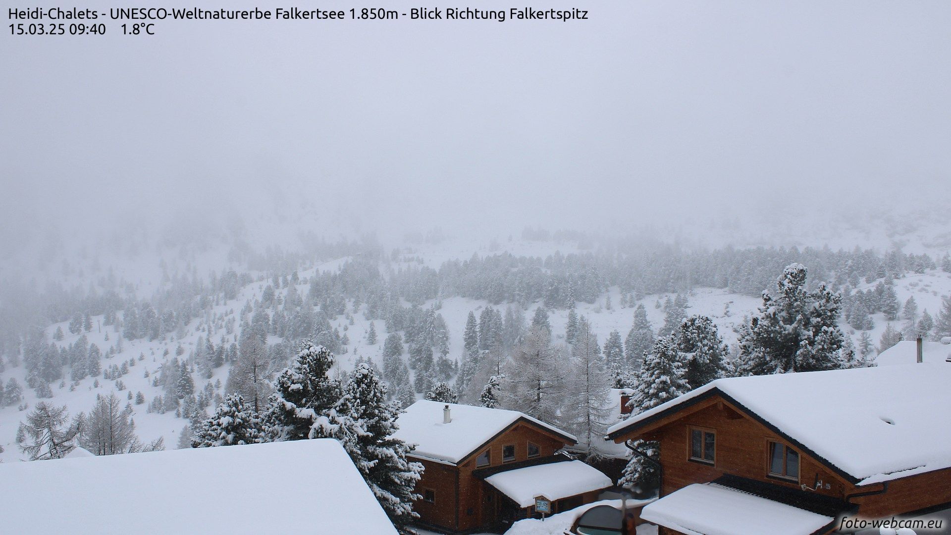 Blick auf die Heidi-Chalets am Falkertsee.