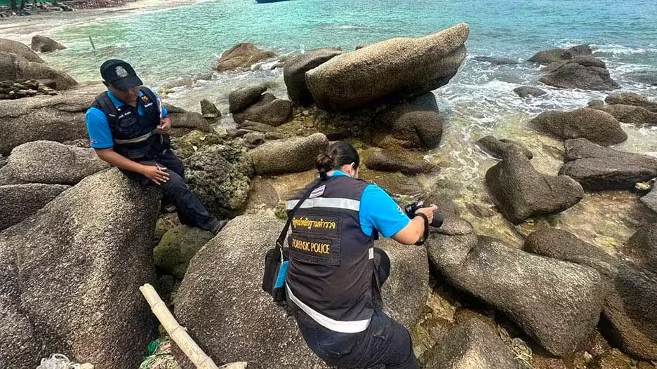 Die Polizei bei der Spurensicherung.
