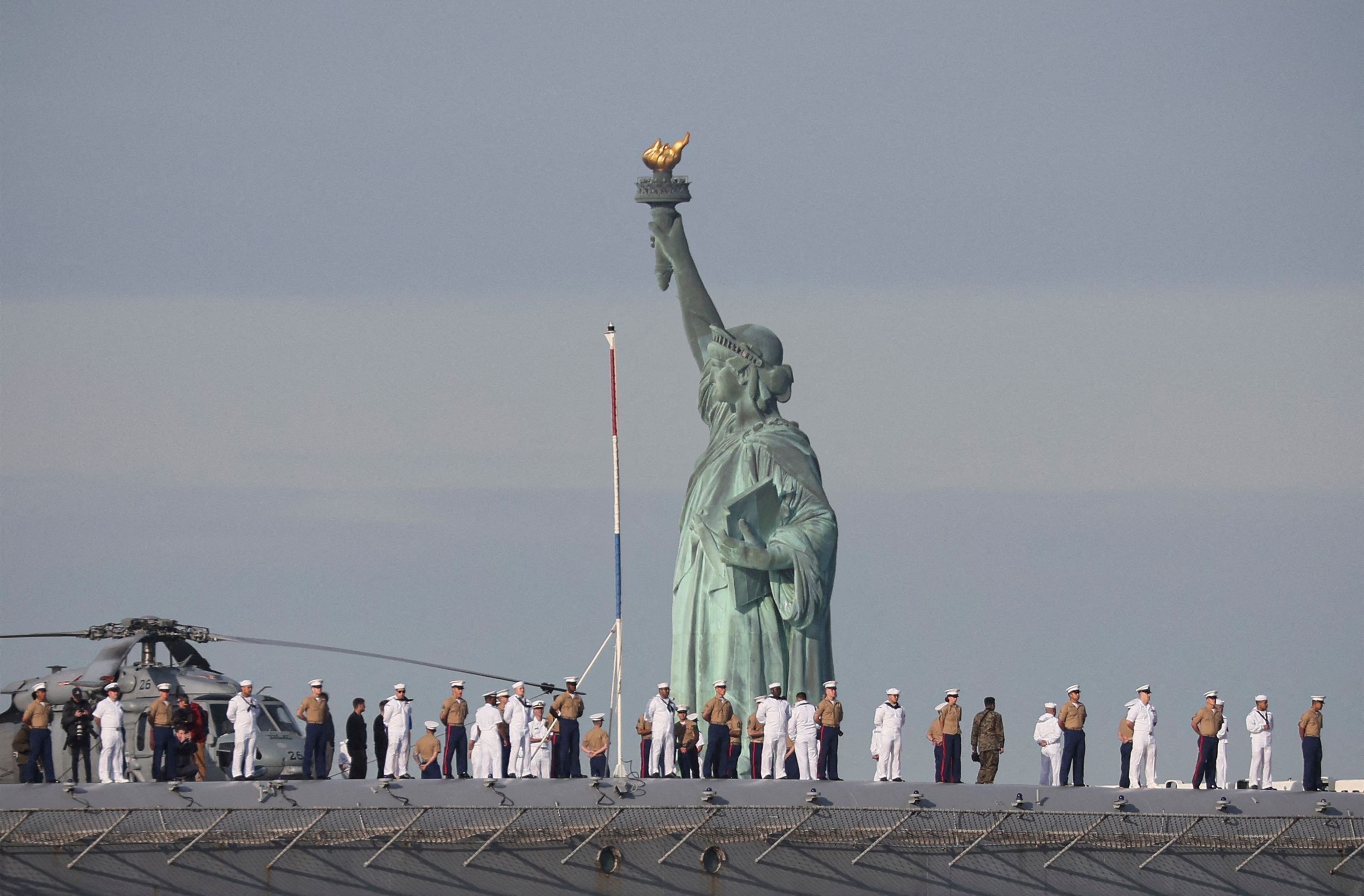 Die Freiheitsstatue war Ende des 19. Jahrhunderts ein Geschenk Frankreichs an die Vereinigten Staaten.