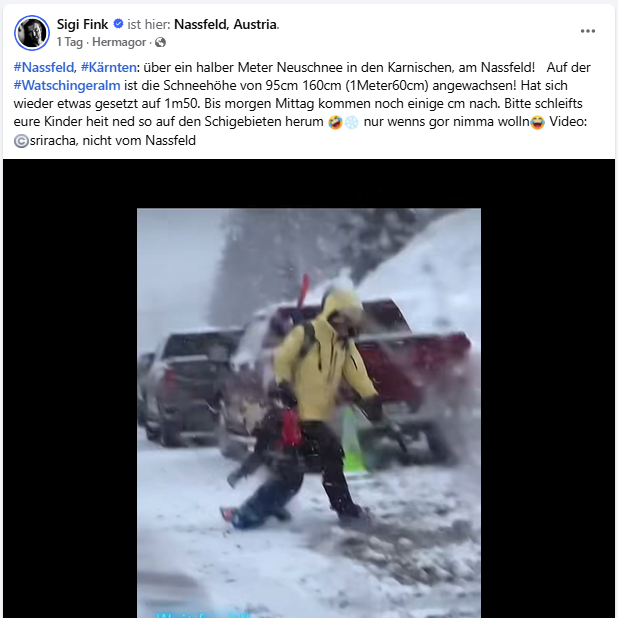 Das strittige Facebook-Posting von Sigi Fink.