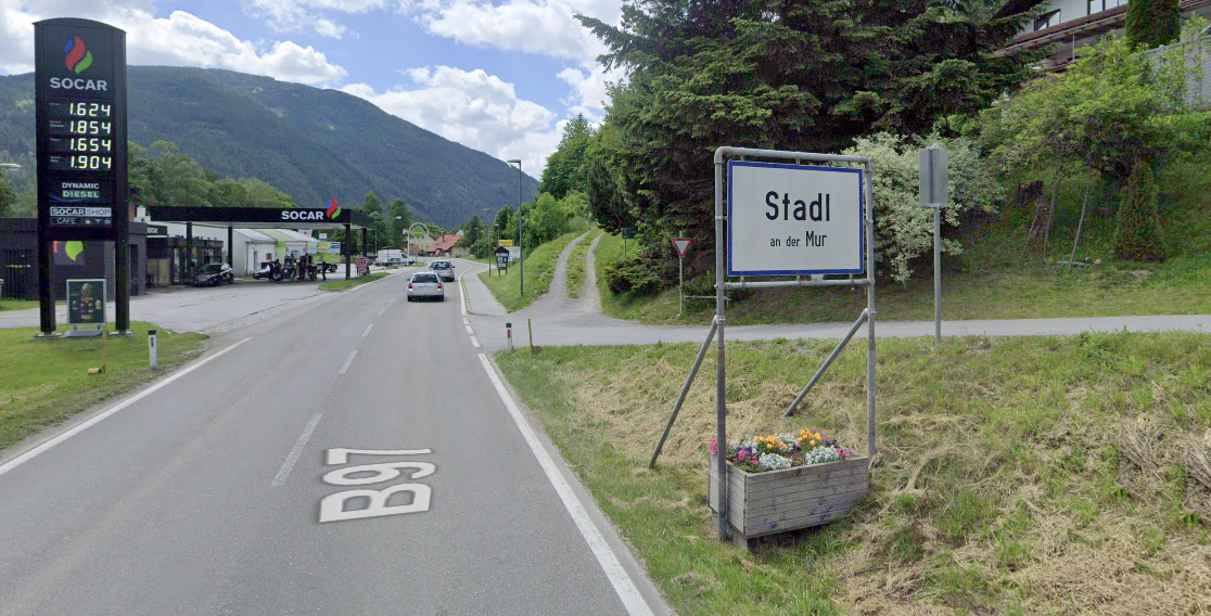 Der Unfall ereignete sich auf der B97 in Stadl an der Mur.