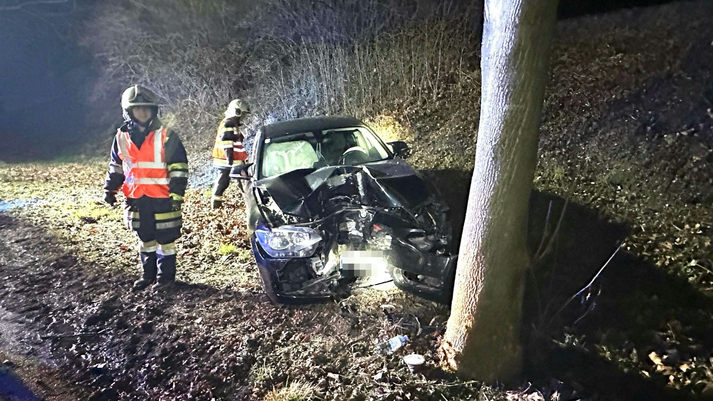 Lenker knallte mit BMW gegen Baum