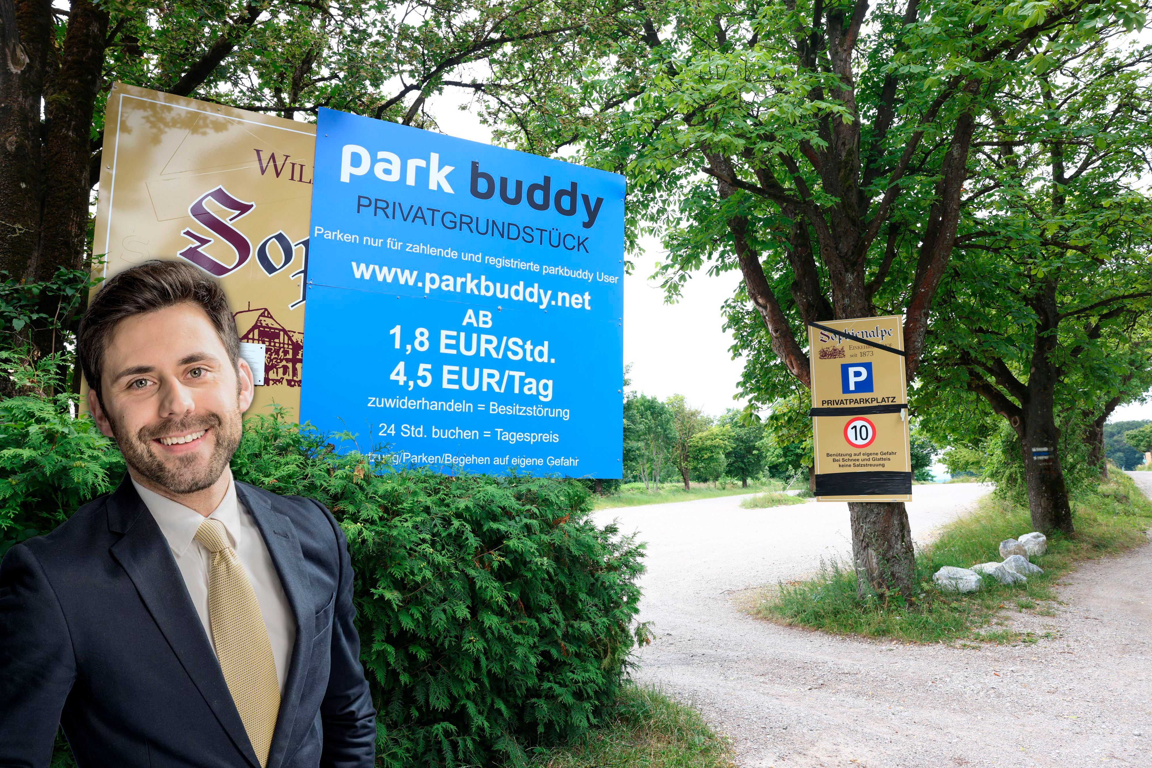 Die Parkplatz-Abzocke auf der Sophienalpe hat ein Ende. Links im Bild: ÖAMTC-Jurist Nikolaus Authried