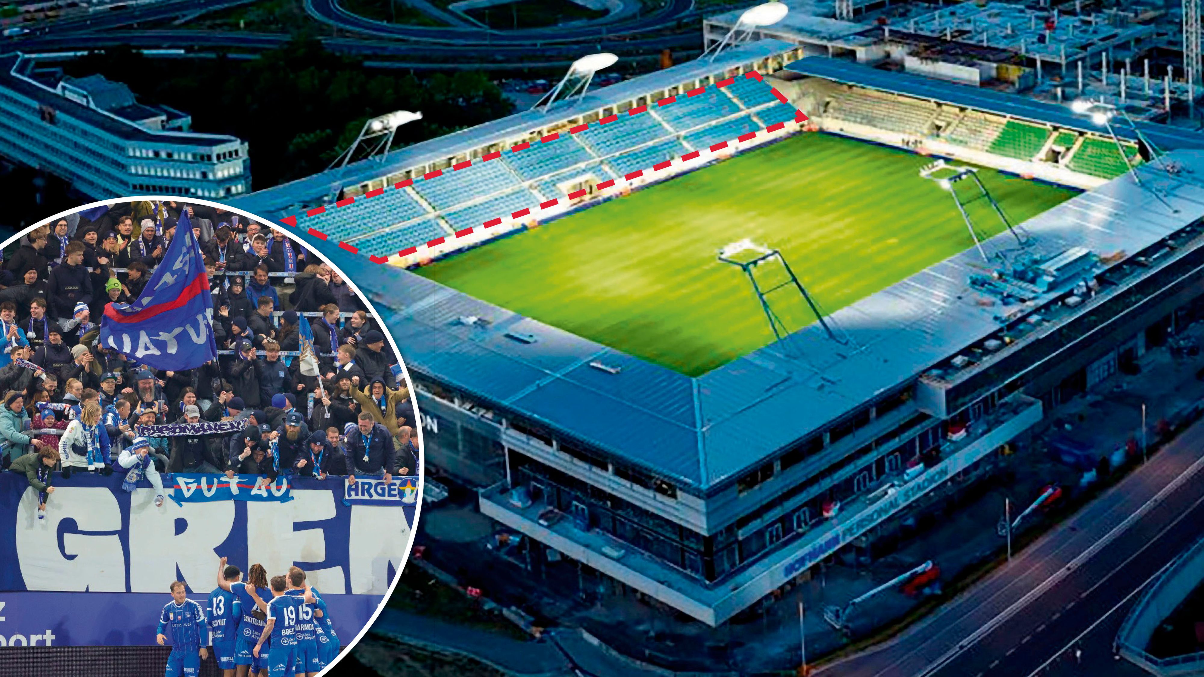 Ein zweiter Rang am Sitzplatz könnte die Kapazität des Stadions stark erhöhen und wäre relativ leicht umsetzbar.