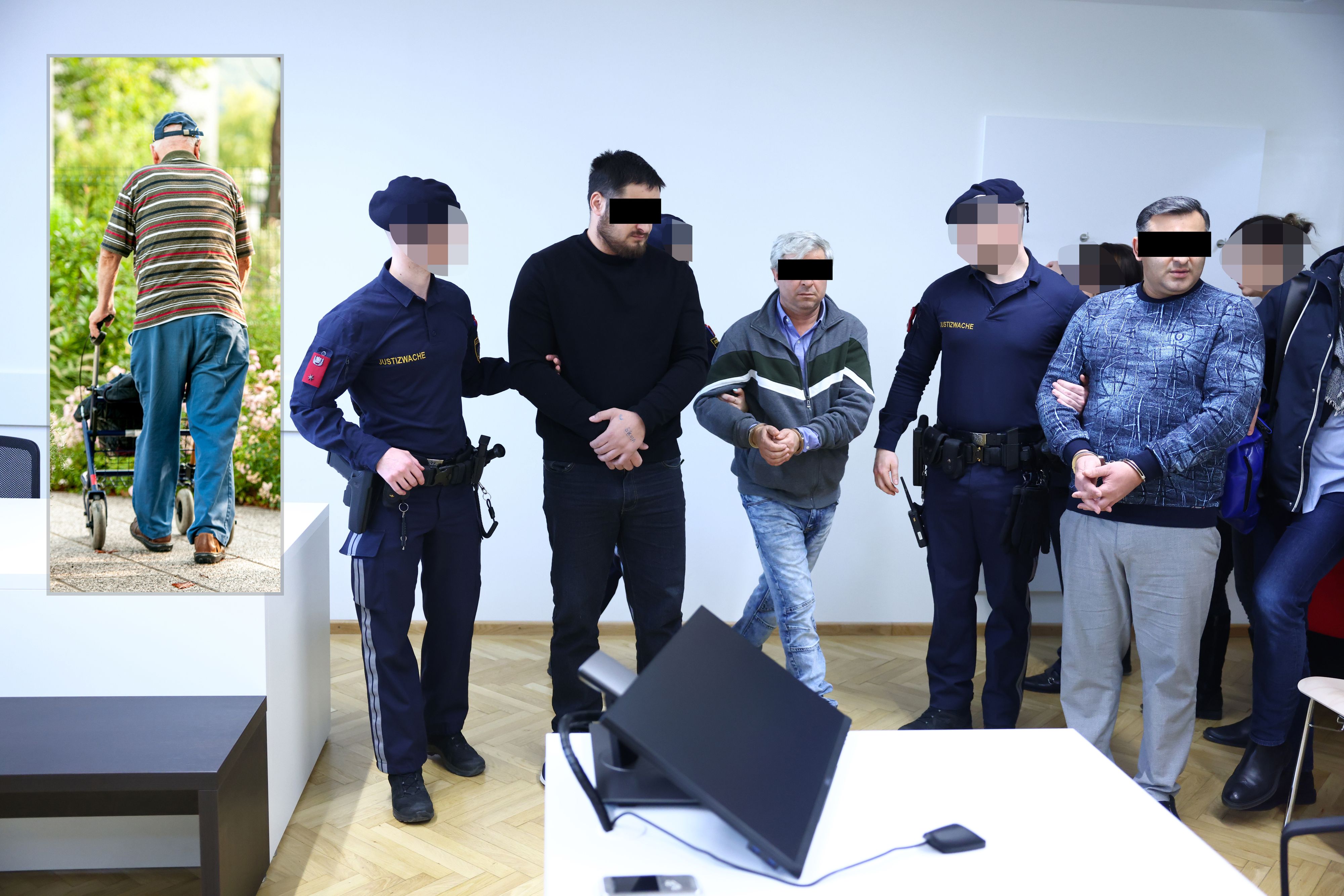 Trio soll Pensionisten (86) mit Rollator überfallen haben.