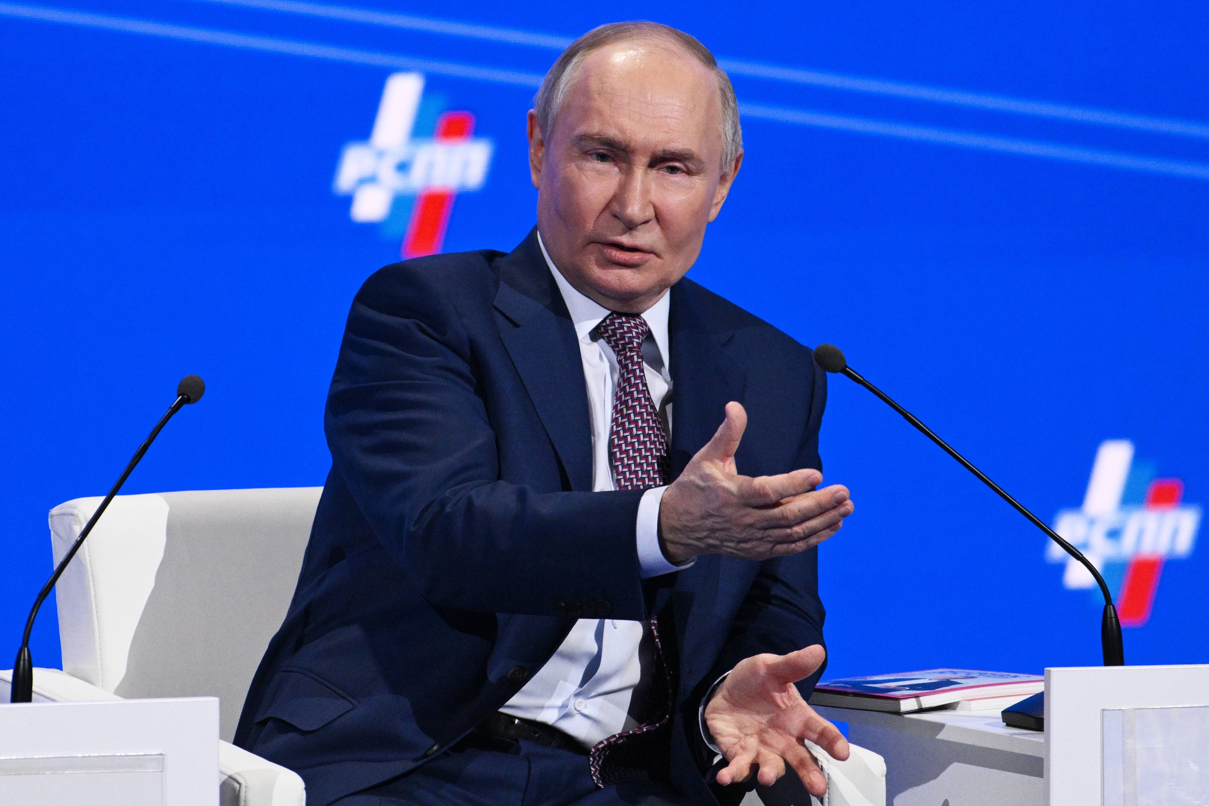 Putin hielt am Dienstag auf dem Kongress des russischen Industrie- und Unternehmerverbandes eine Rede.