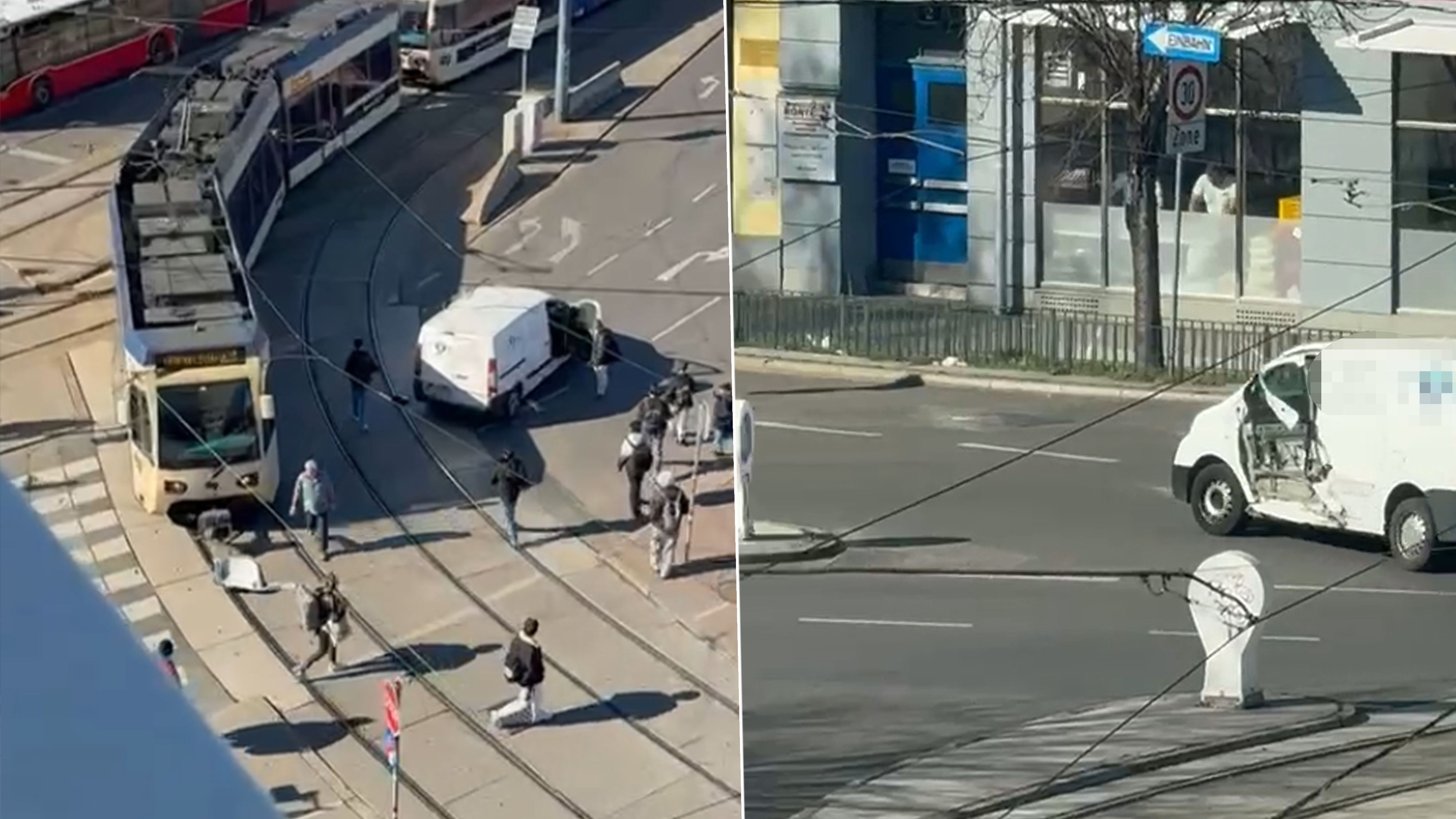 Kurioser Unfallam Dienstag beim Schedifkaplatz in Wien.