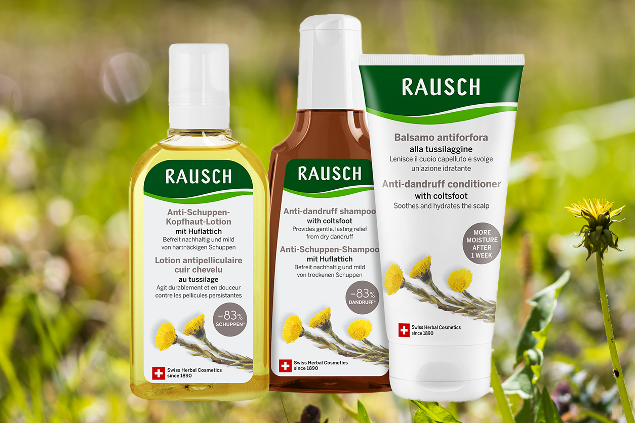 Wir verlosen 3x die Huflattich Anti-Schuppen-Linie von RAUSCH.