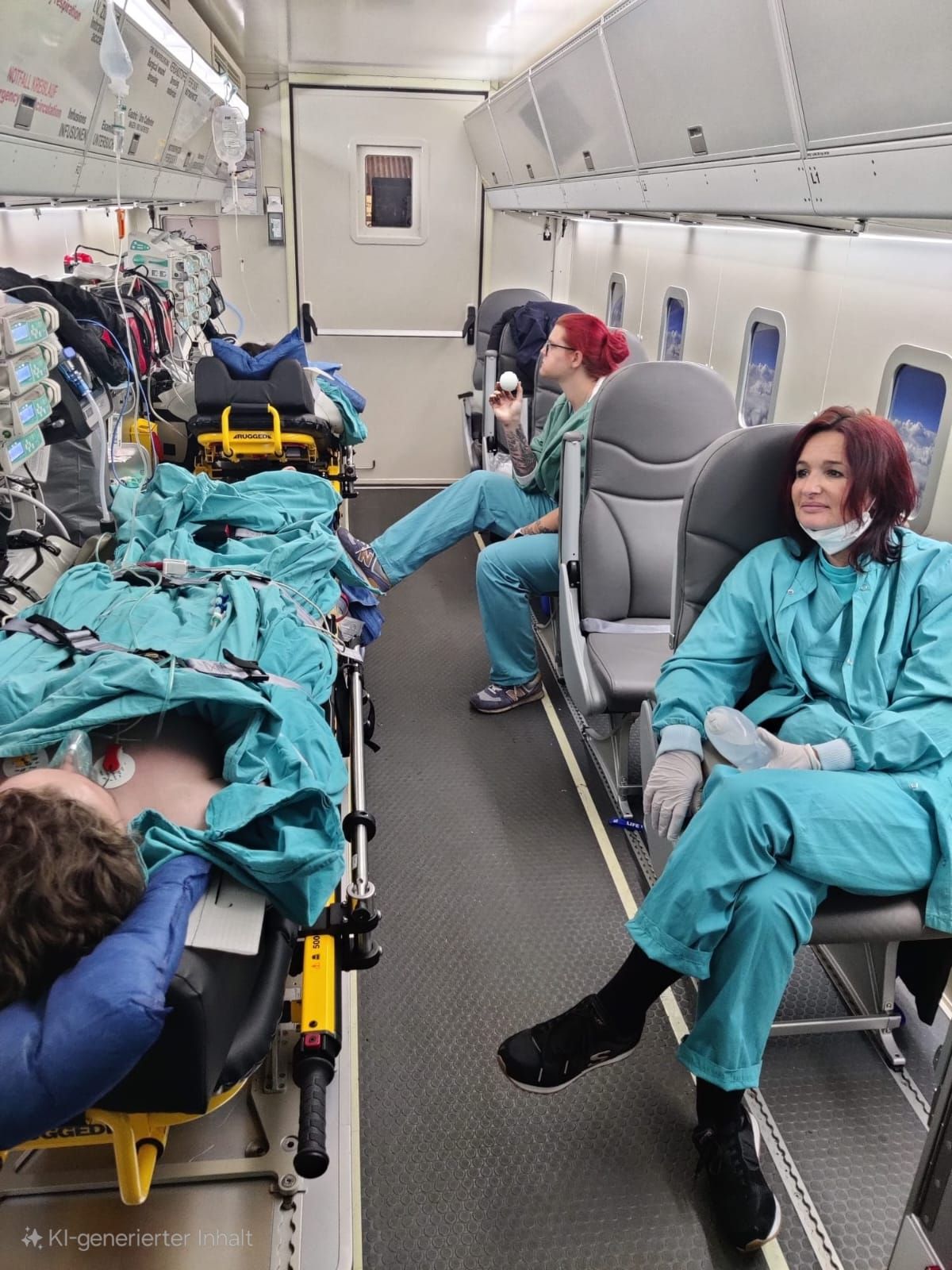 Das Wiener Team flog mit einer Hercules-Maschine des Bundesheeres zum Unglücksort in Nordmazedonien. Nur wenige Stunden später flogen sie mit zwei Schwerverletzten Patienten (16, 30) zurück nach Wien, brachten die Brandopfer ins AKH zur weiteren Versorgung.