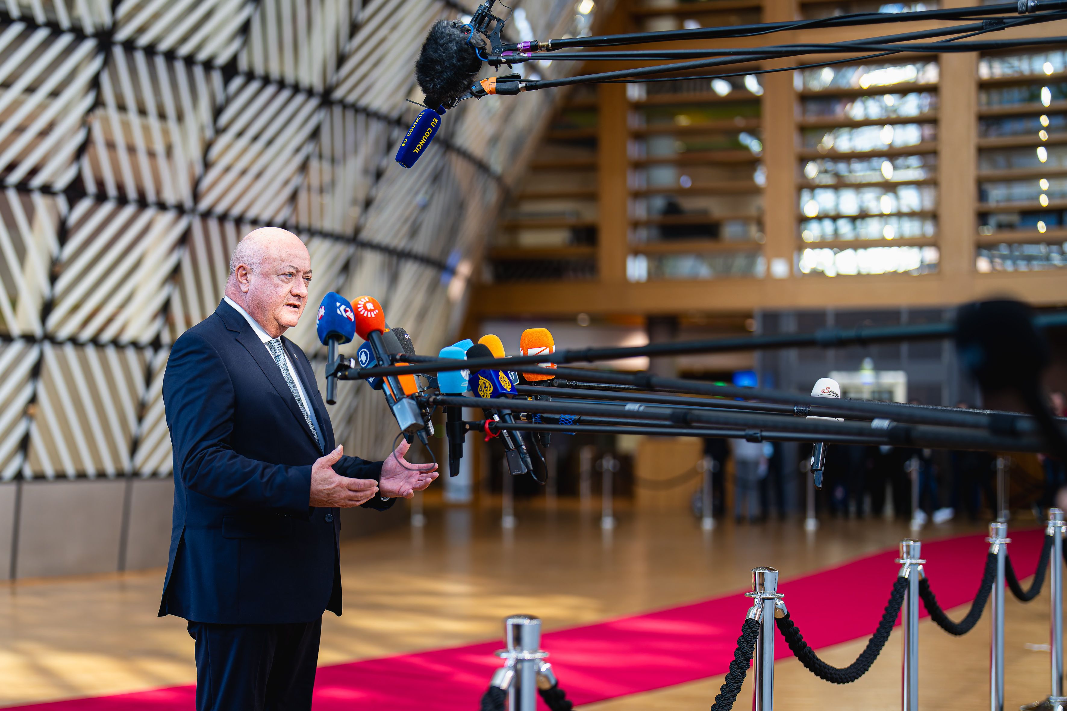 Bundeskanzler Christian Stocker beim EU-Gipfel in Brüssel.