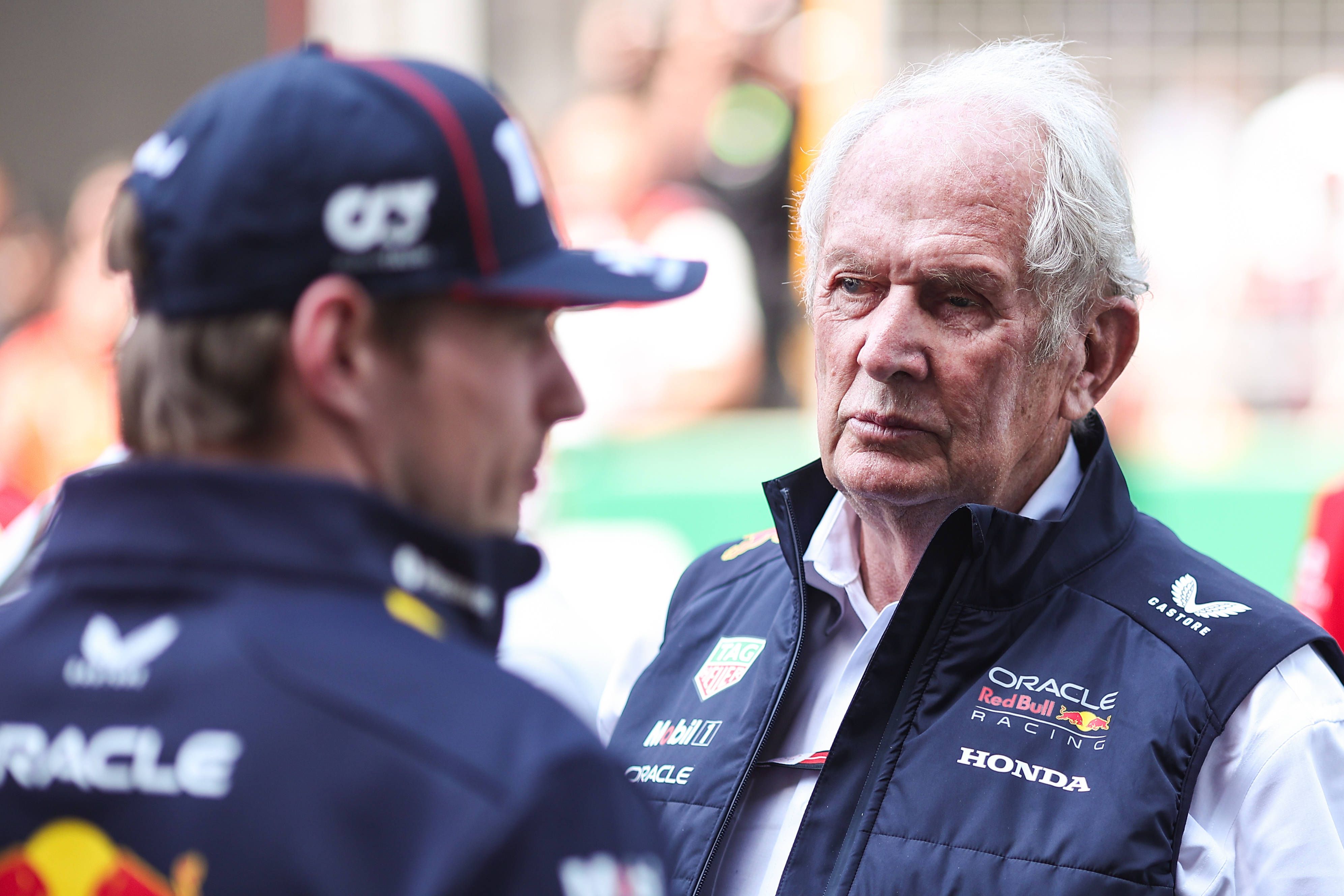 Max Verstappen (l.) und Helmut Marko sind unzufrieden