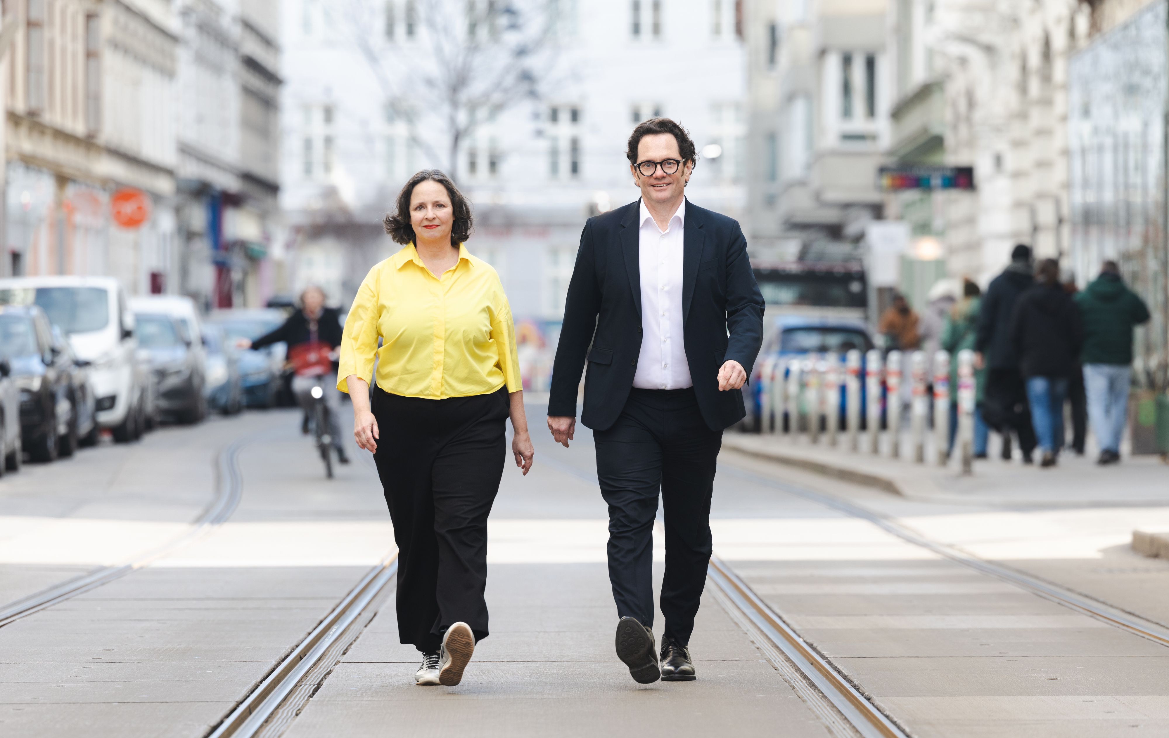 Isabelle Uhl und Markus Reiter traten erfolgreich für die Grünen in Neubau an.