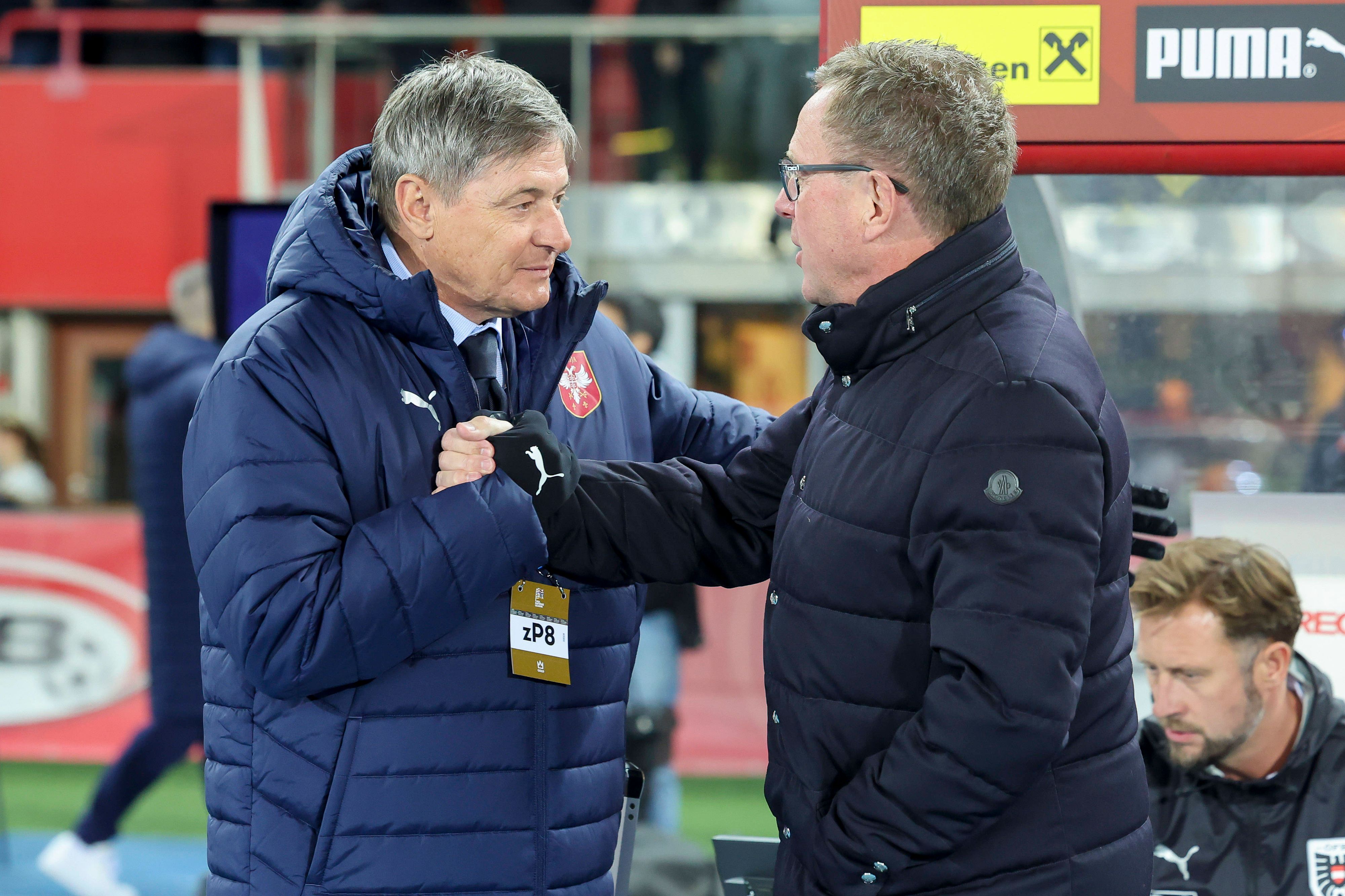 Stojkovic (l.) mit Rangnick