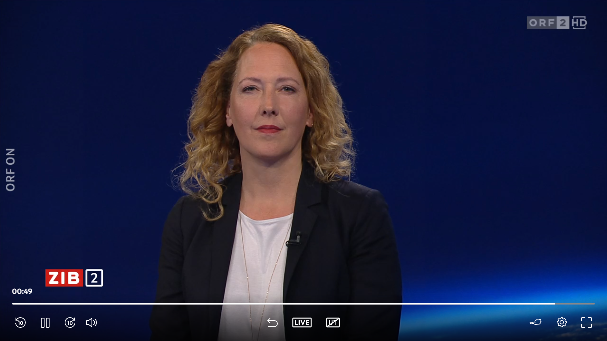 Die Wiener-Grünen-Kandidatin Judith Pühringer in der ORF-