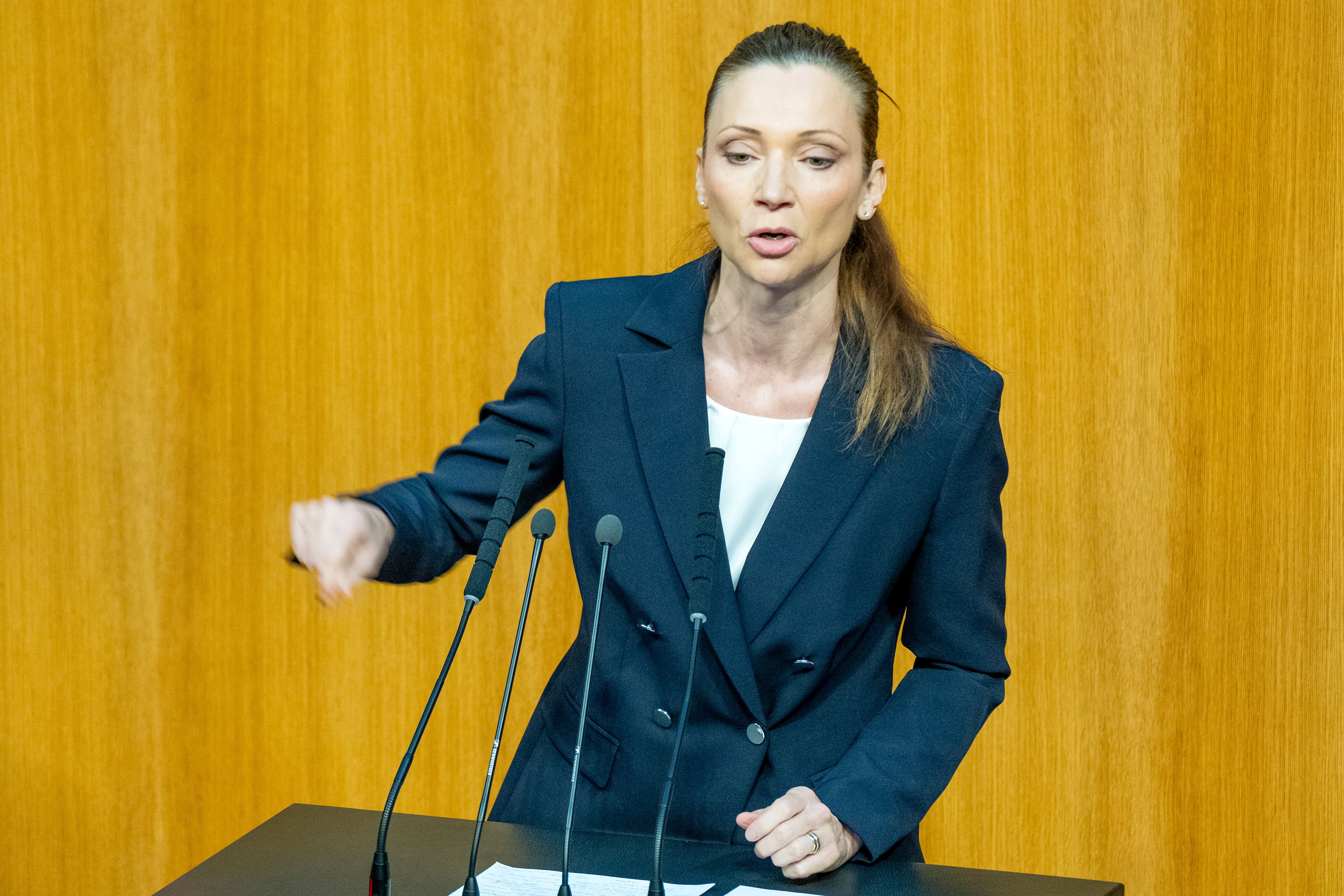 Die Außenpolitiksprecherin der FPÖ, Susanne Fürst, fordert die Aussetzung des Asylrechts für Migranten in Österreich.