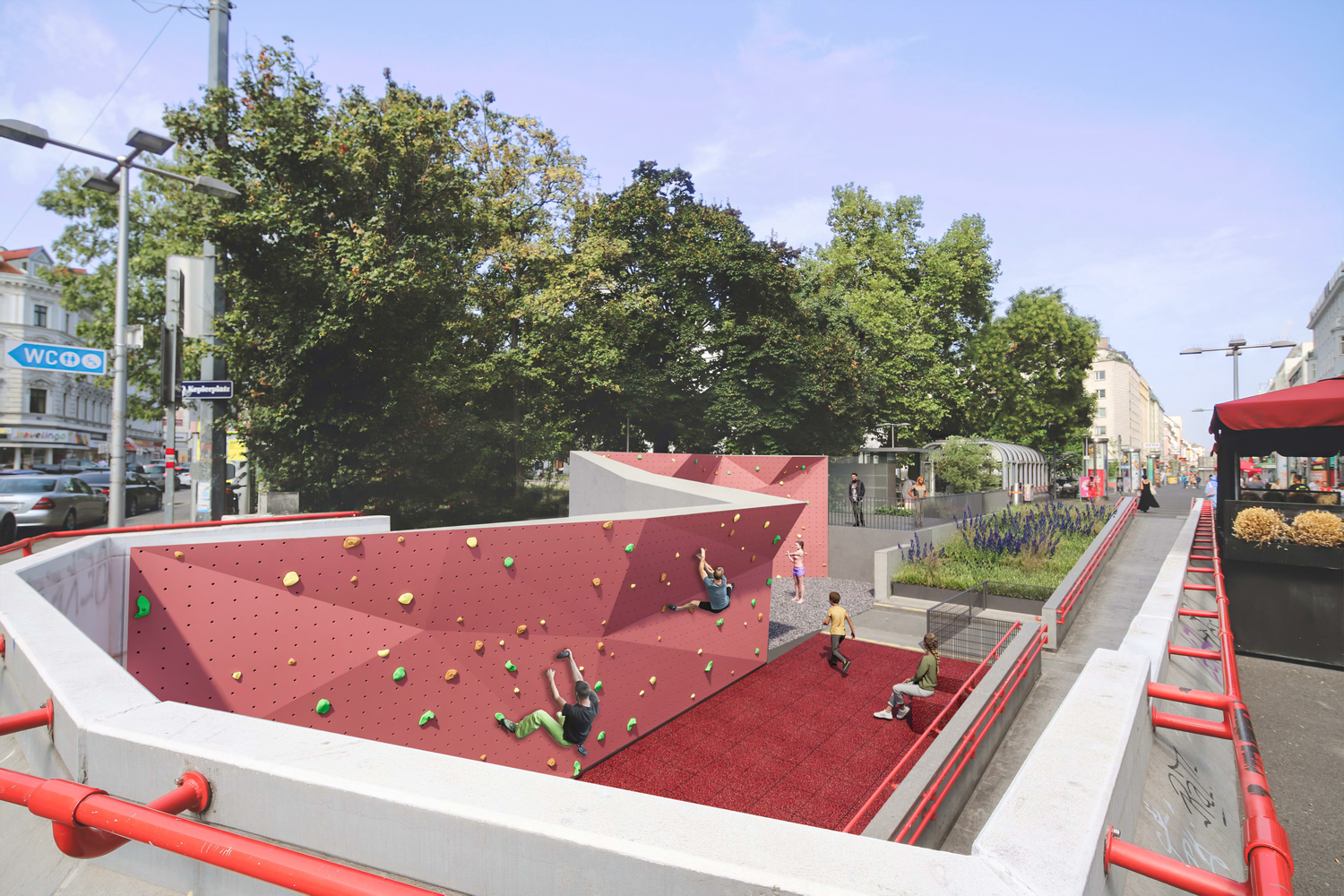 Bei der U1-Station Keplergasse wird eine Boulderwand errichtet.