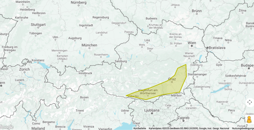Vor allem im Süden des Landes drohen am Mittwoch schwere Unwetter. 