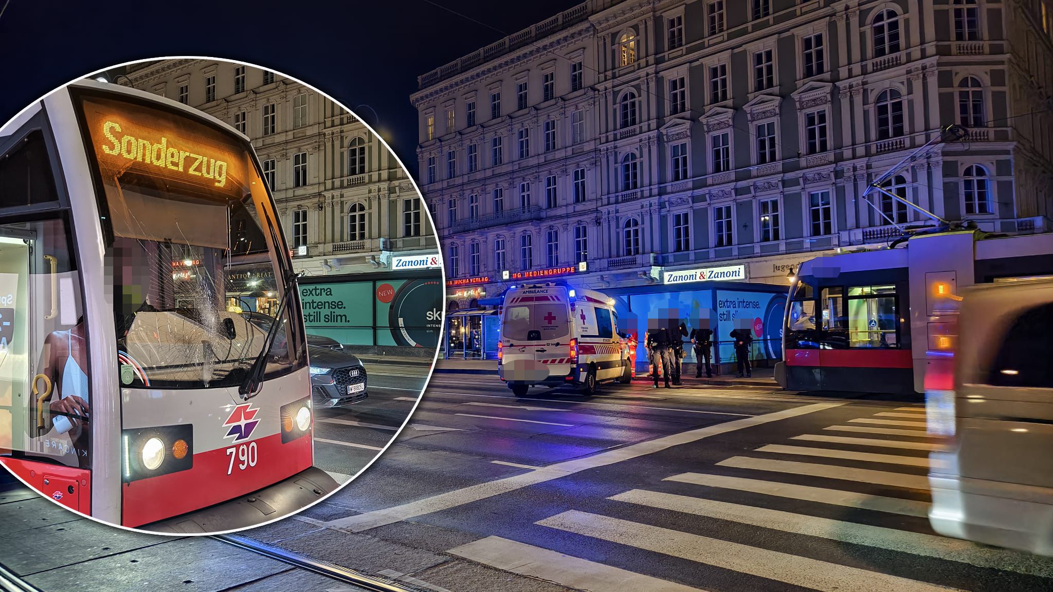 Bim-Crash am Mittwoch am Burgring in der Wiener City.