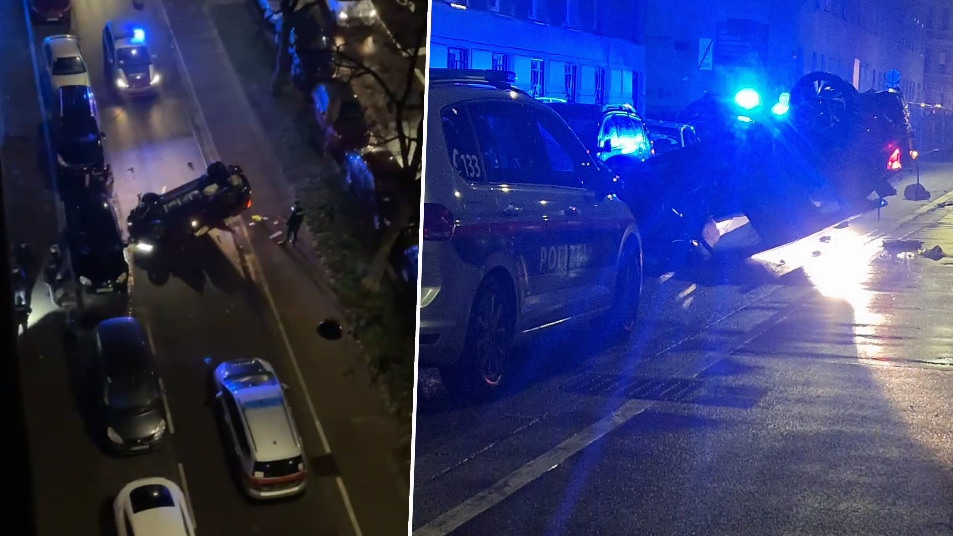 Heftiger Crash am Samstag in der Nordbahnstraße in Wien.