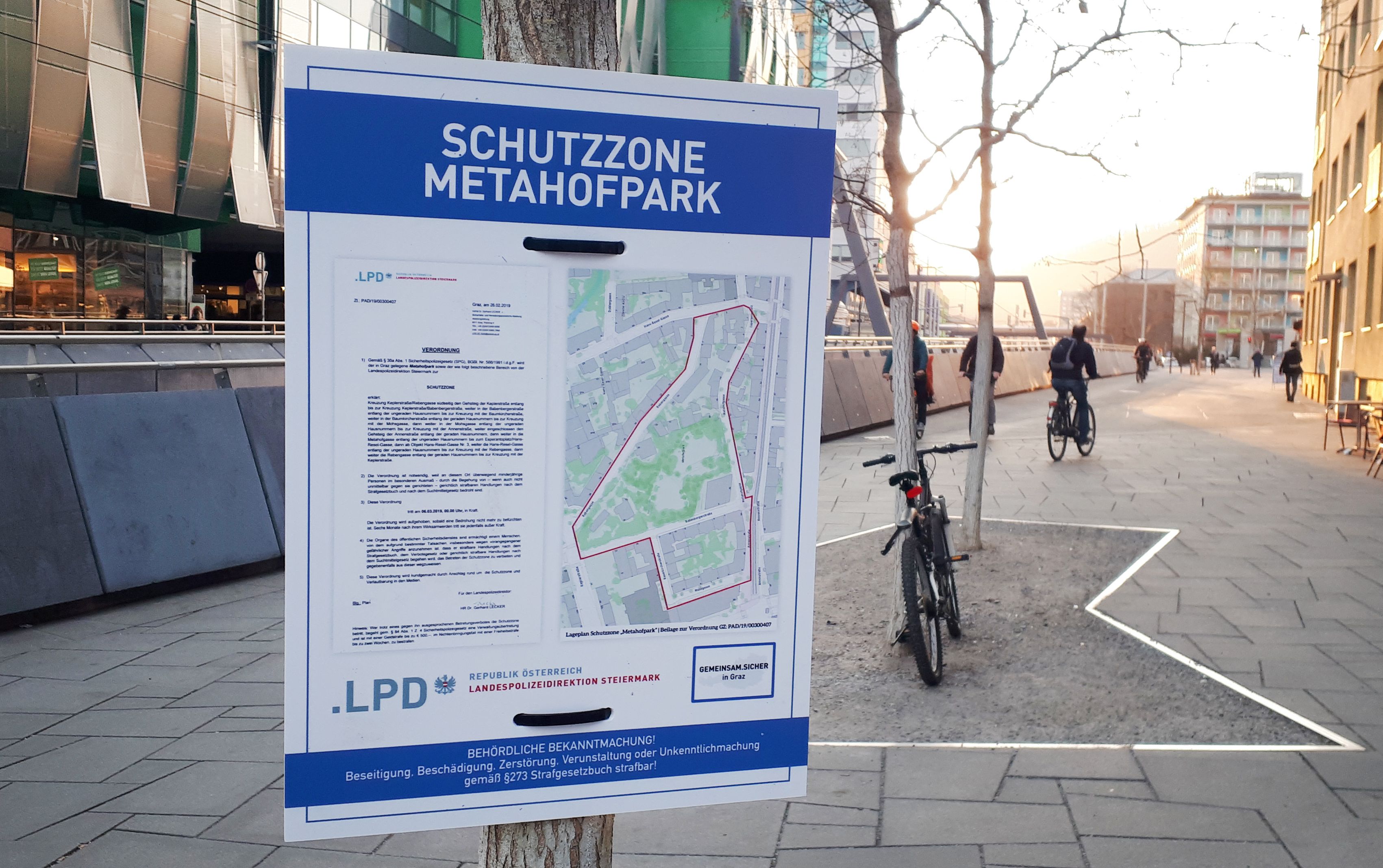 Die Schutzzone Metahofpark wird erneut um ein halbes Jahr verlängert. 
