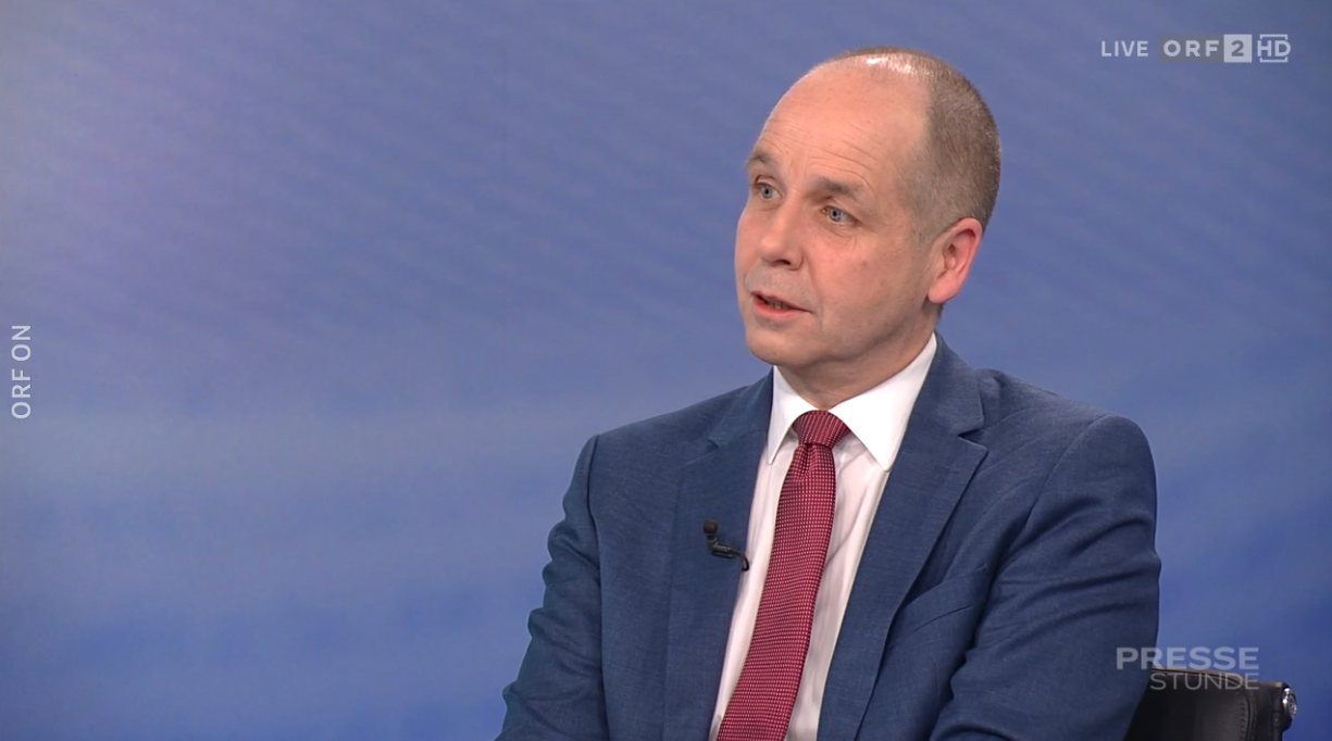 IHS-Direktor Holger Bonin in der ORF-Pressestunde am Sonntag, 30. März 2025. 