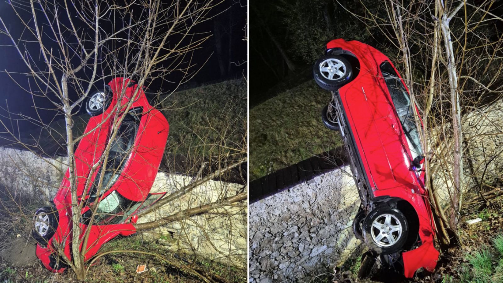 Der junge Pkw-Lenker kollidierte mit einem Baum.