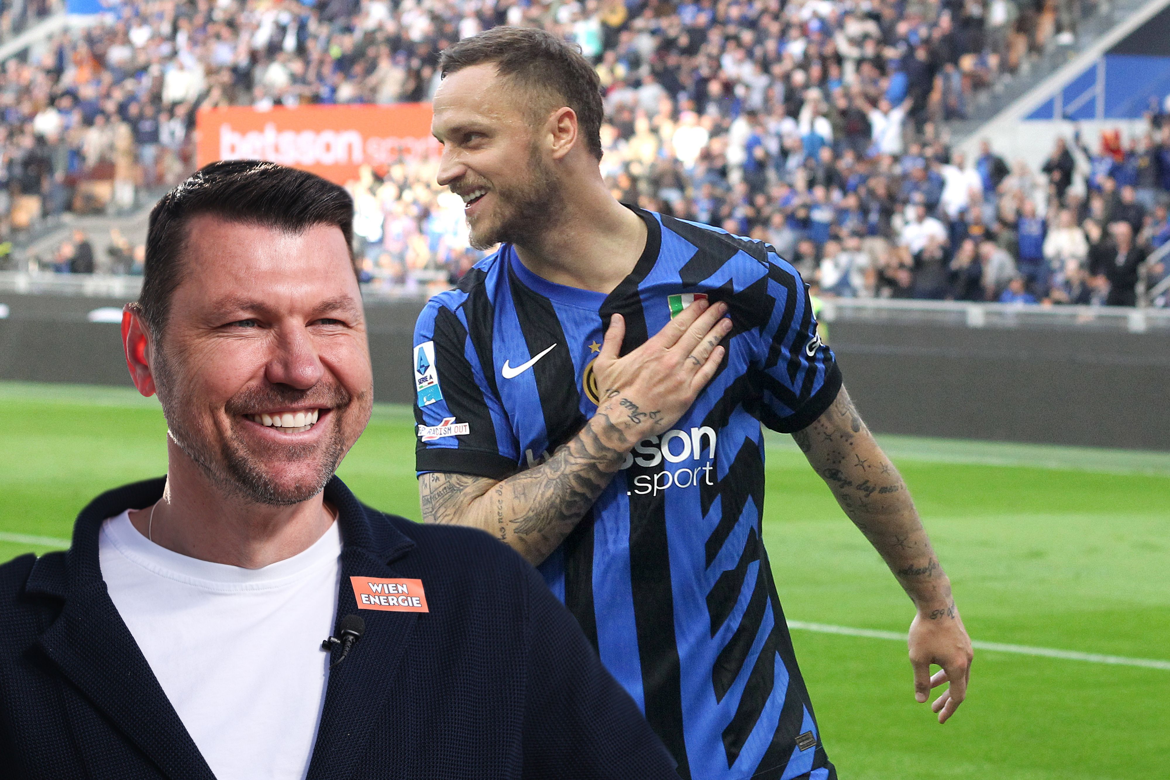 Der Inter-Vertrag von Marko Arnautovic (r.) läuft aus, Rapid-Boss Markus Katzer schwärmt vom ÖFB-Star.