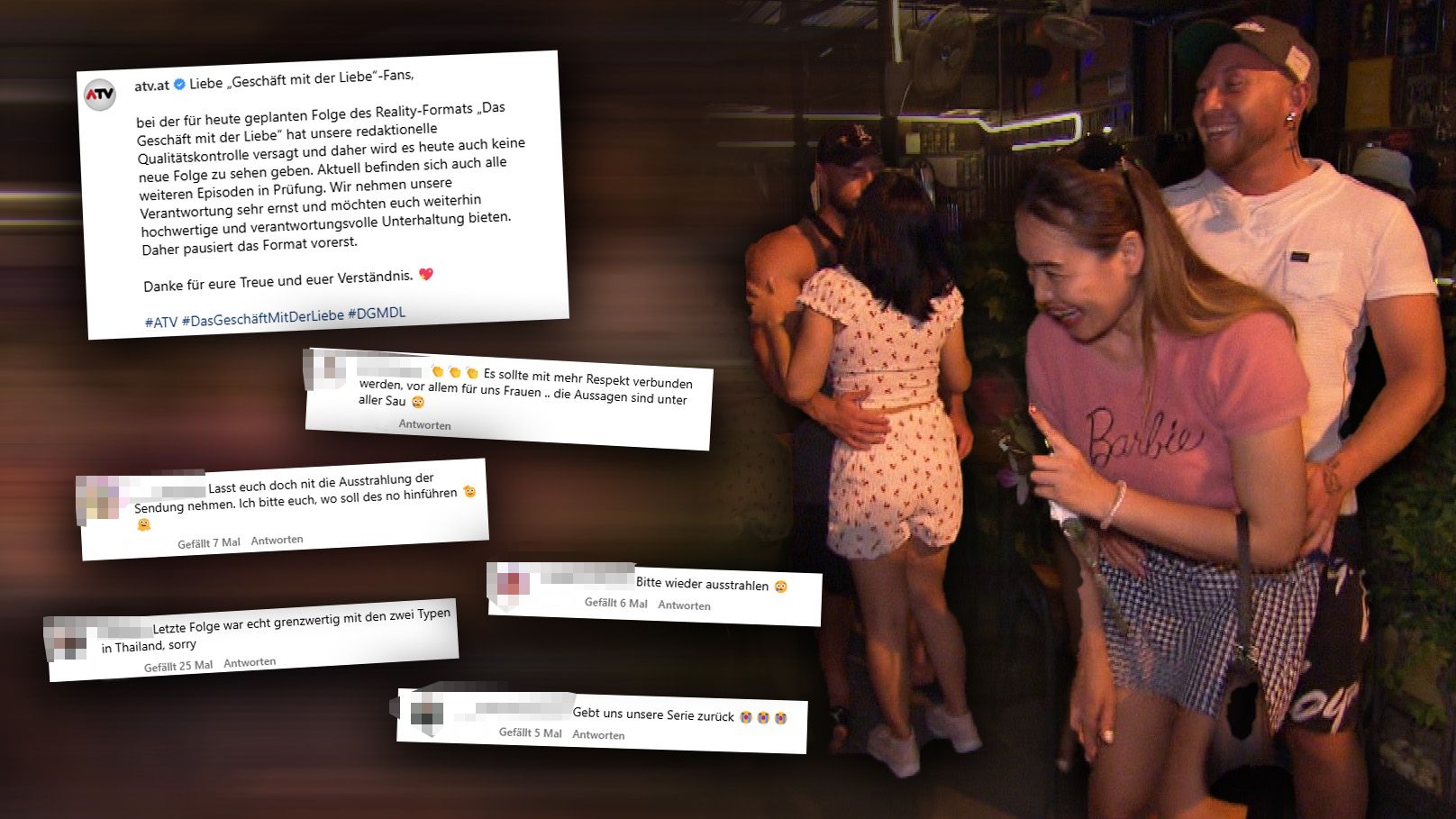 Auf Instagram haben einige ATV-Zuseher auf den aktuellen Wirbel um 