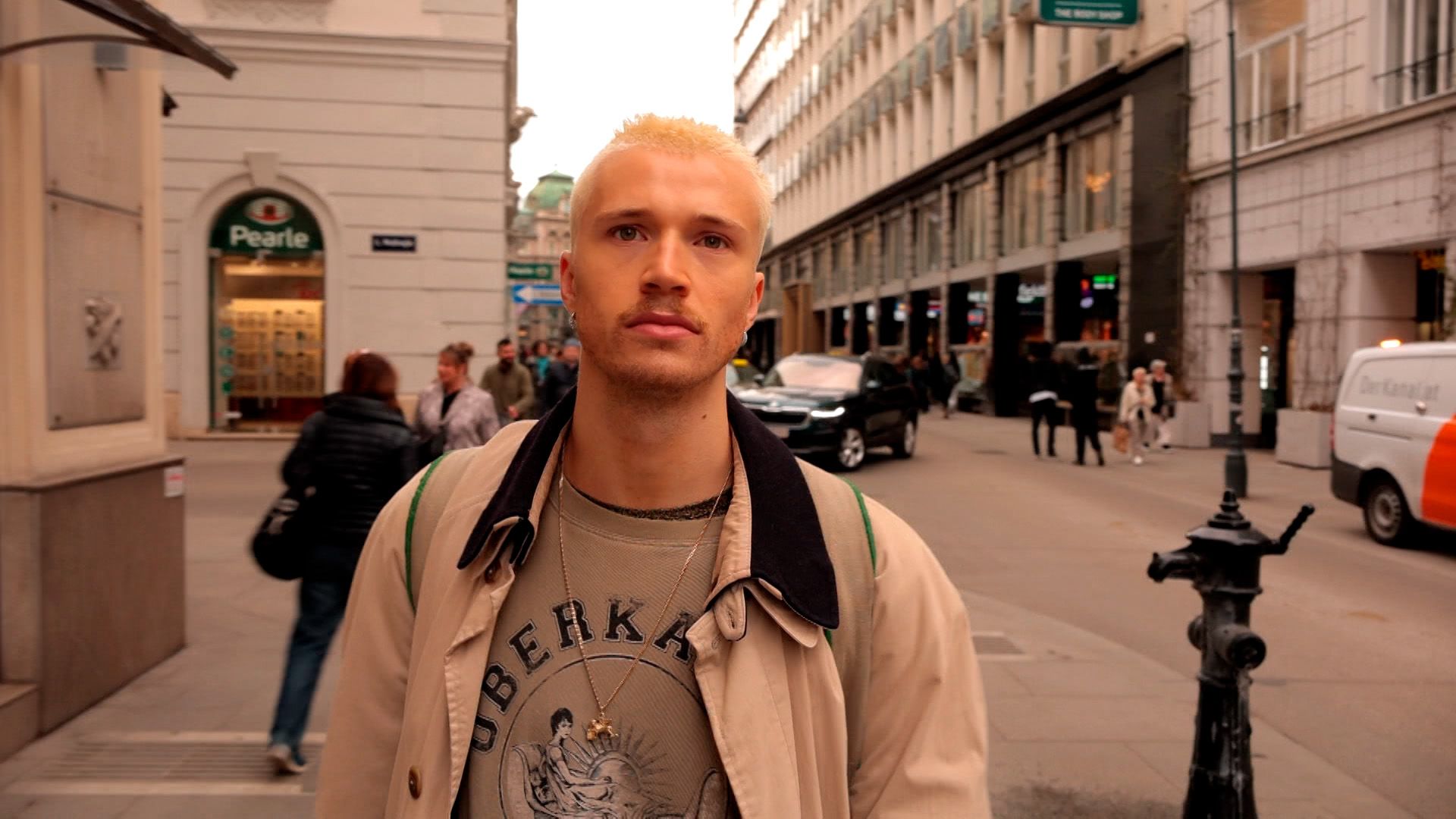 Julian S. (26) am Ort der brutalen Attacke in Wien