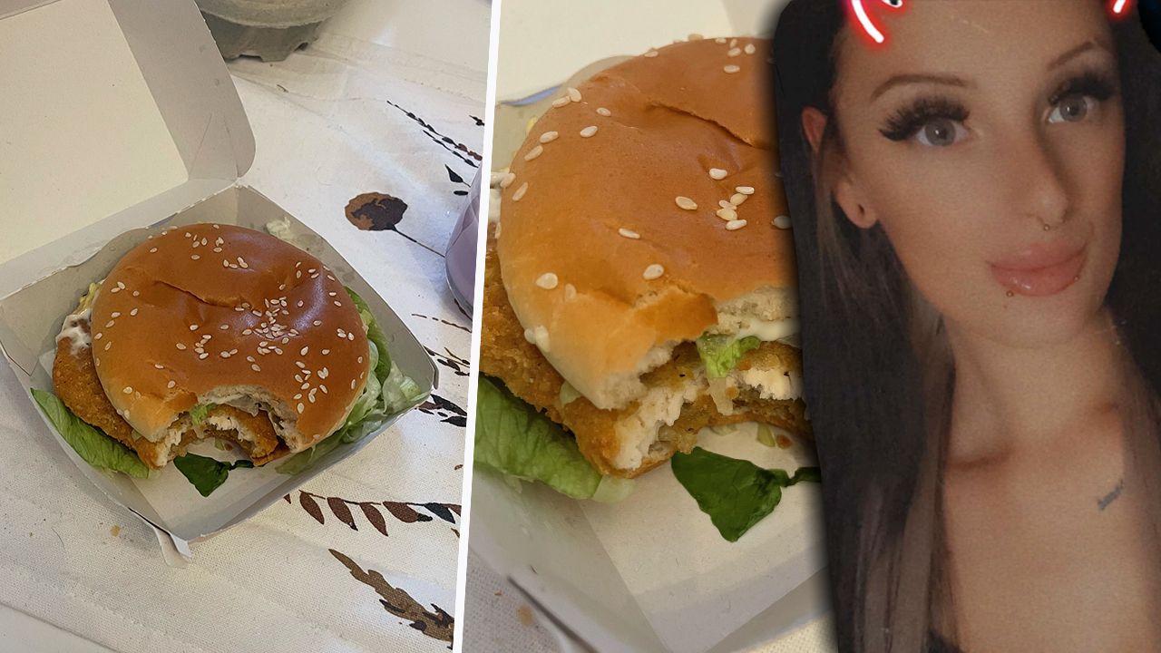 Mit so einem Burger hatte Jacqueline nicht gerechnet.