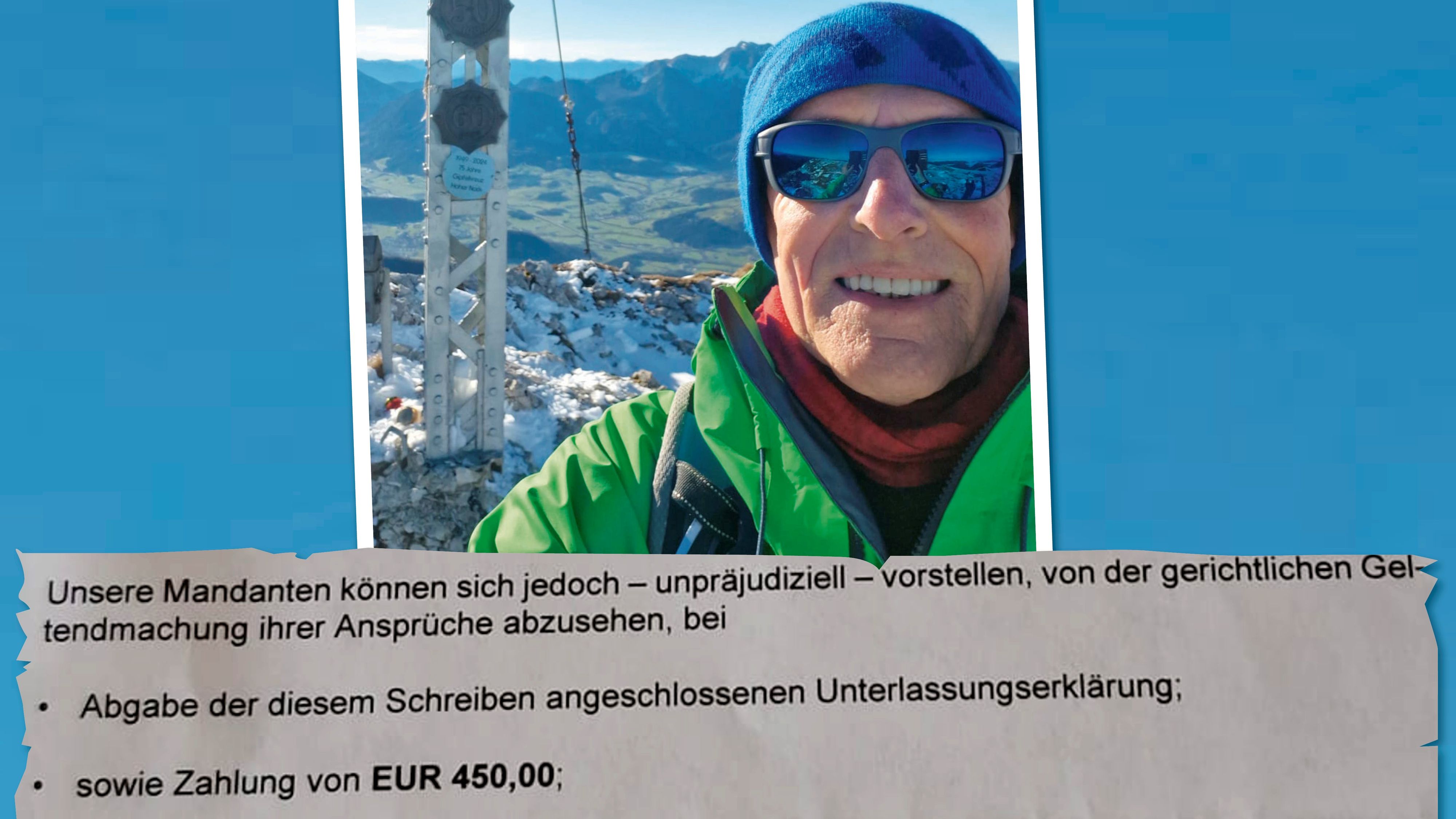 Der sportliche Pensionist Günther S. erhielt eine saftige Besitzstörungsklage.