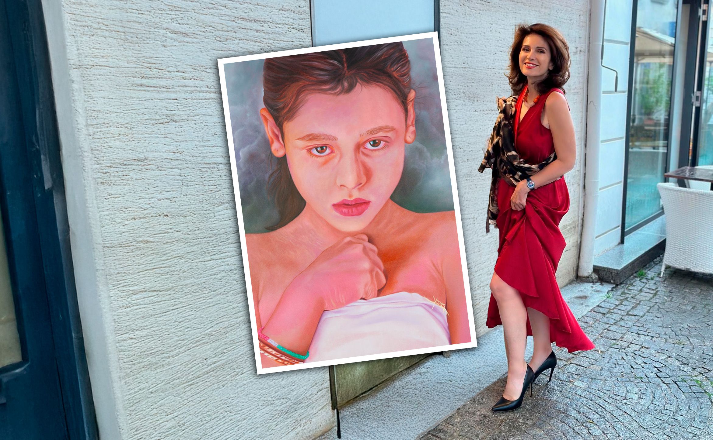 Das besagte Bild von Künstlerin Vivian Kabar soll von Anwältin, Kunstliebhaberin und Aktivistin Astrid Wagner versteigert werden.