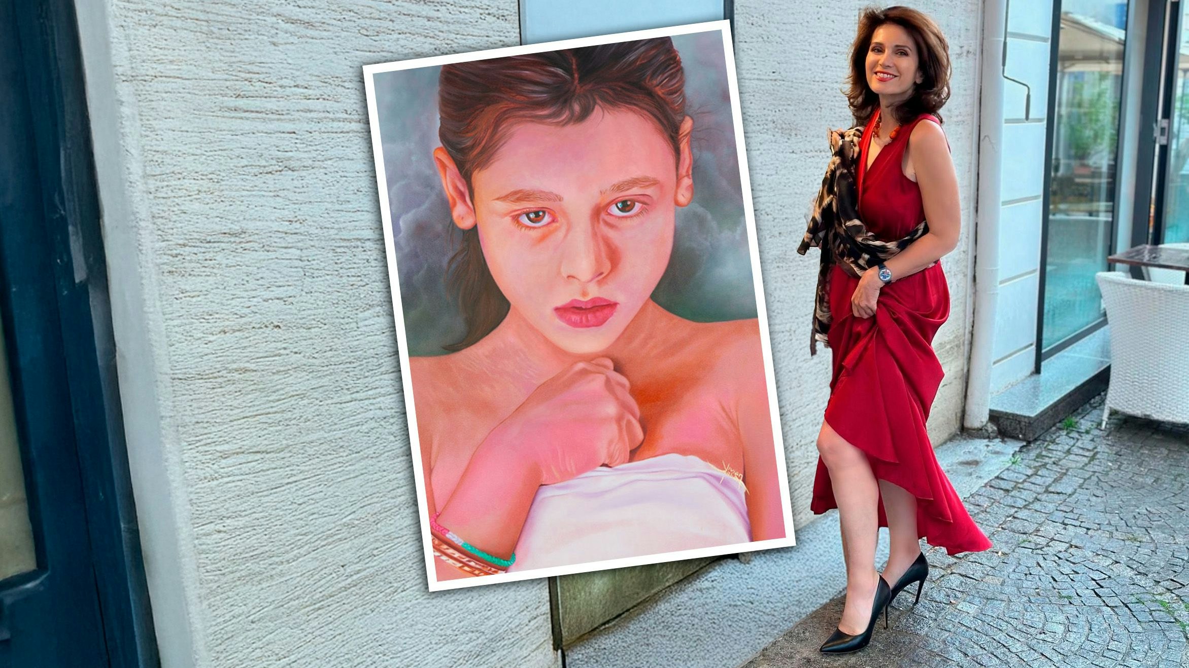 Das besagte Bild von Künstlerin Vivian Kabar wird von Anwältin Astrid Wagner versteigert