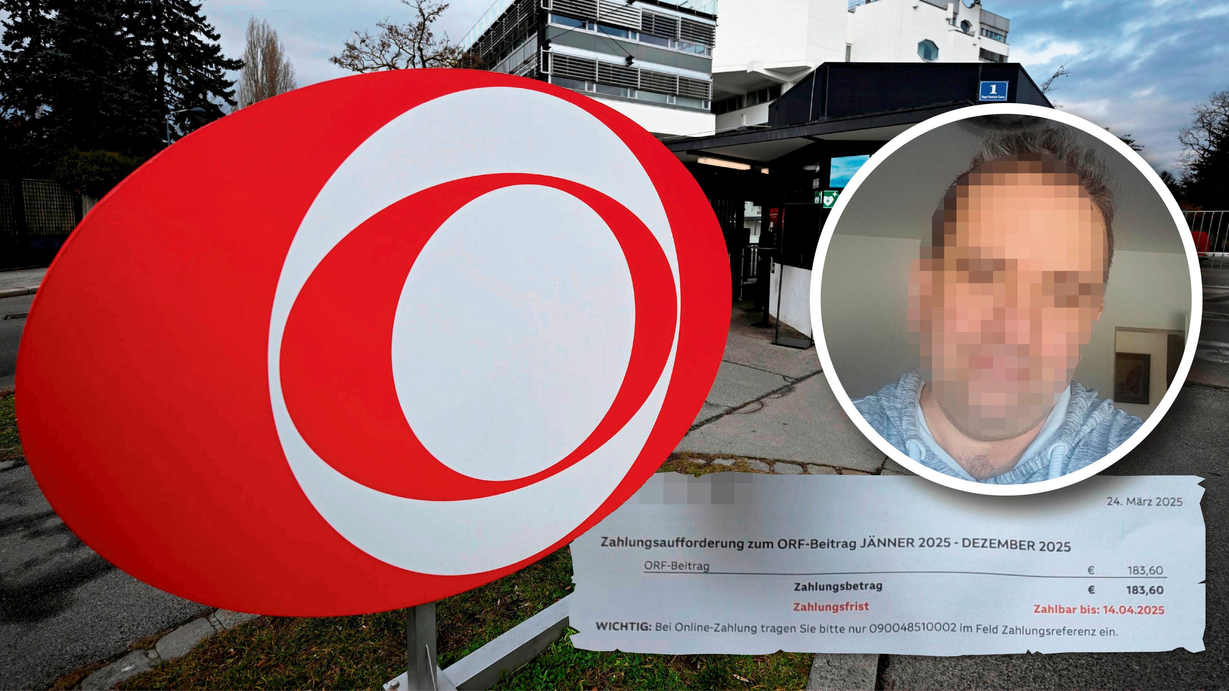 Robert M. freut sich, dass er im vergangenen Jahr keine ORF-Gebühr zahlen musste. Im Bild: Zahlungsaufforderung von 2025.