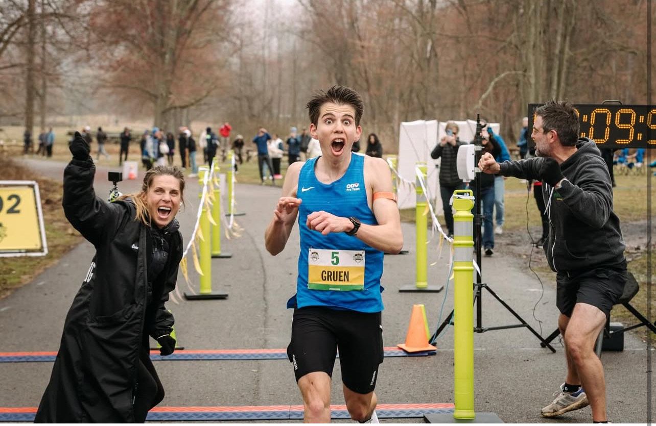 Aaron Gruen staunte bei seiner Zielankunft über die Rekordzeit.