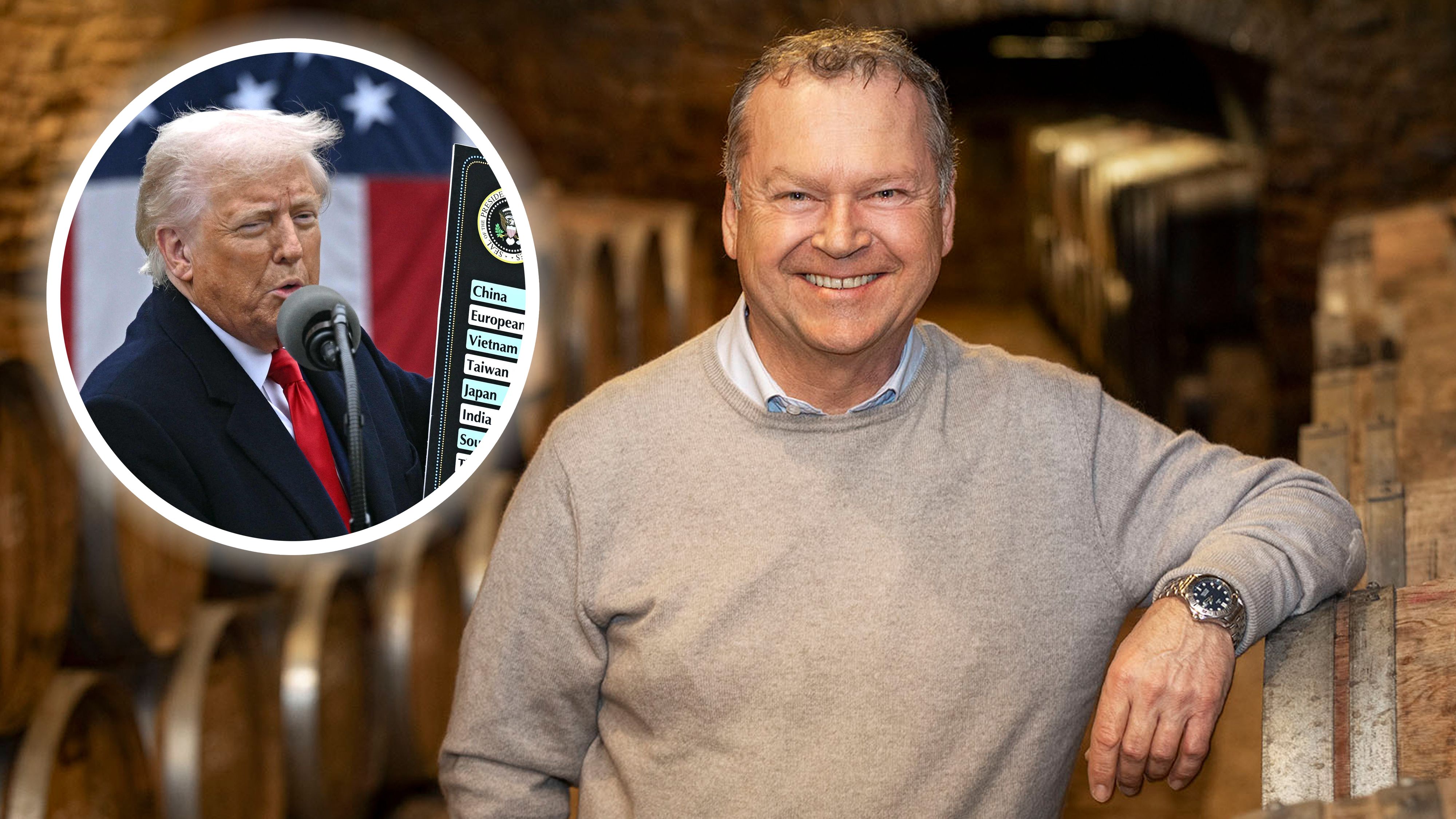 Fünf Prozent des Jahresumsatzes erwirtschaftet Wieninger über den Export seiner Weine. Die neuen US-Zölle können dem nun einen Dämpfer verpassen.