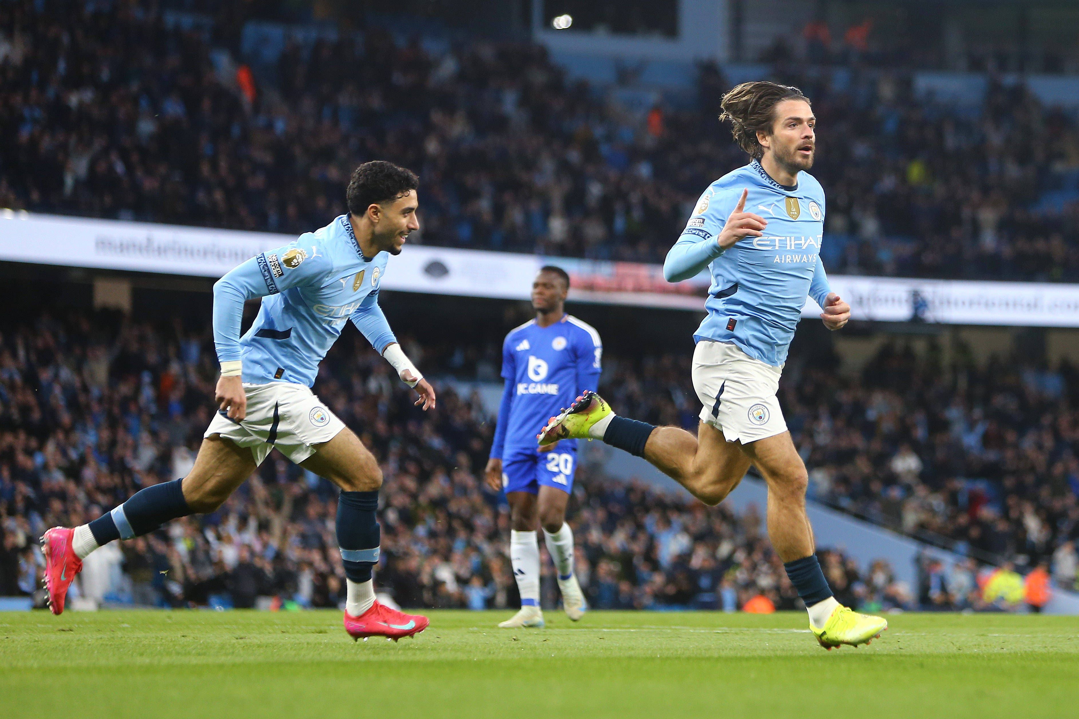 Jack Grealish traf für Manchester City gegen Leicester City zur 1:0-Führung. 