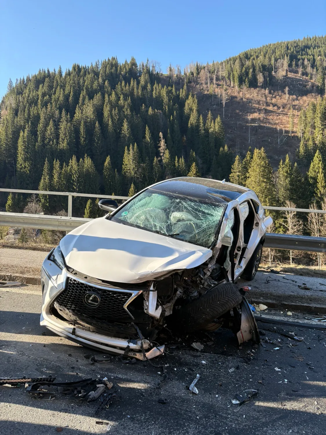 Auf der FIlzmooser Landesstraße ereignete sich der Verkehrsunfall.