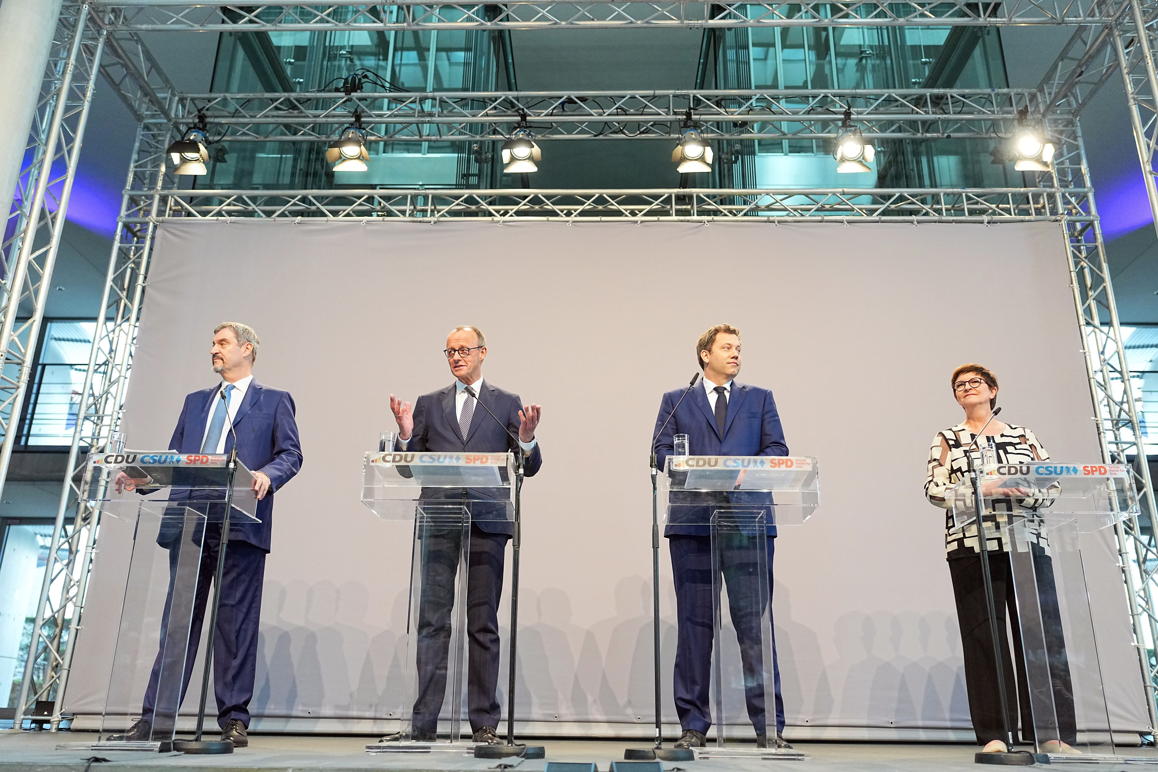 Die Parteispitzen von CDU, CSU und SPD präsentierten am Mittwoch den Koalitionsvertrag.