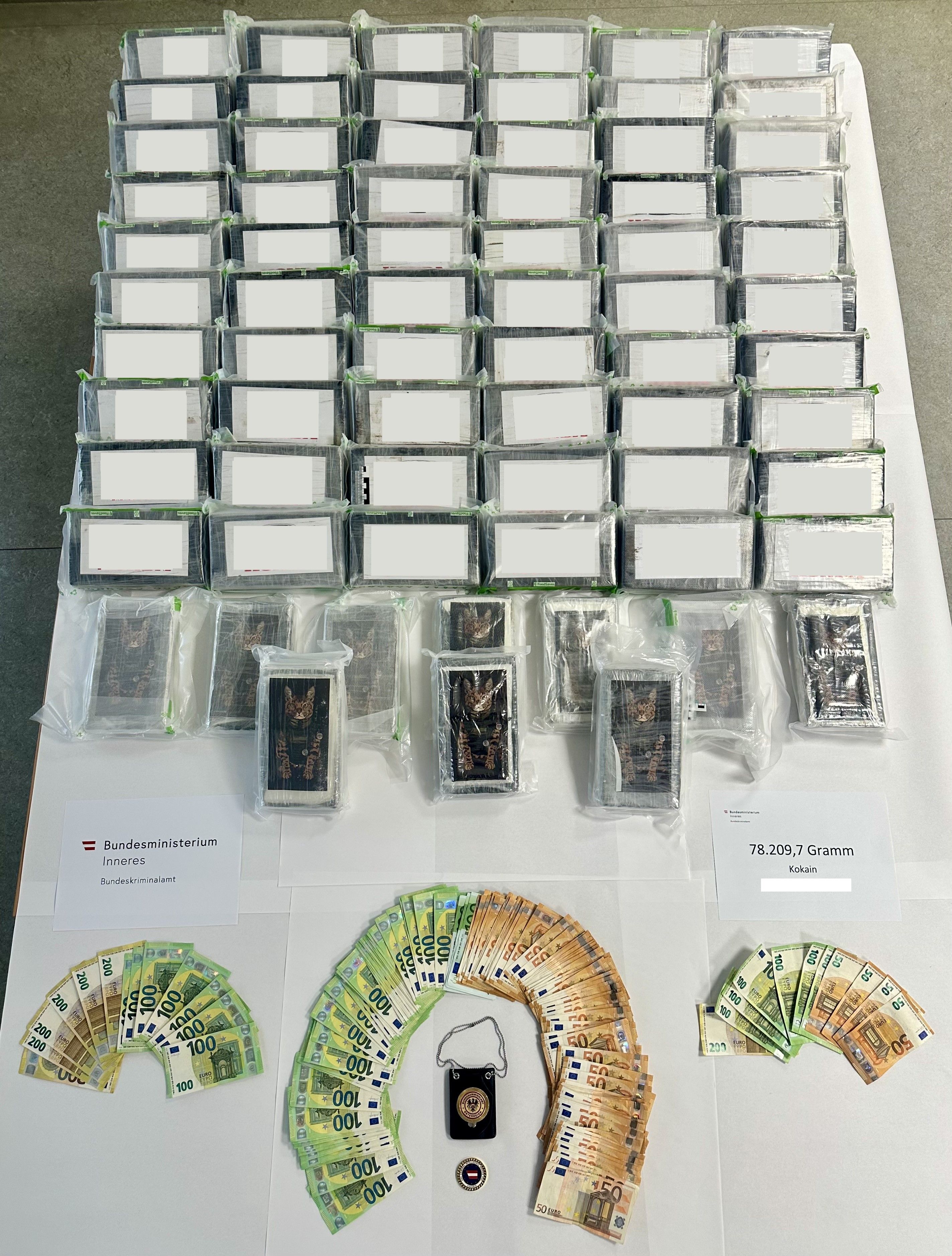 Das sichergestellte Geld